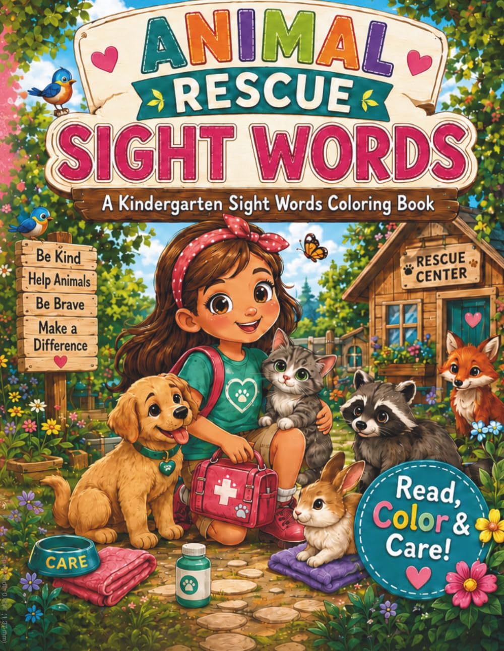 Animal Rescue sight words: A kindergarten sight words coloring book