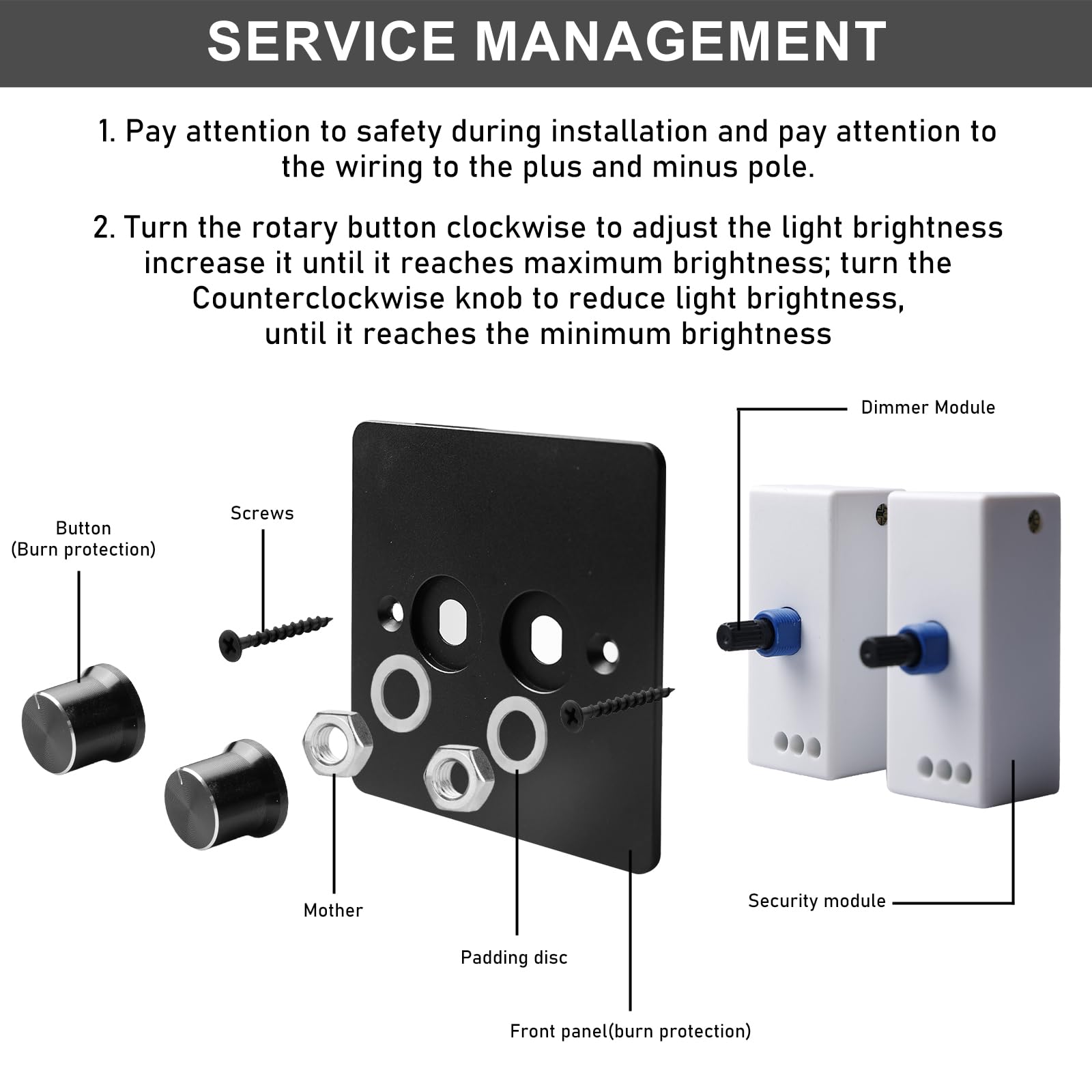 Dc12v 24v led dimmer switch 30a 360w regulador de tensão ajustável