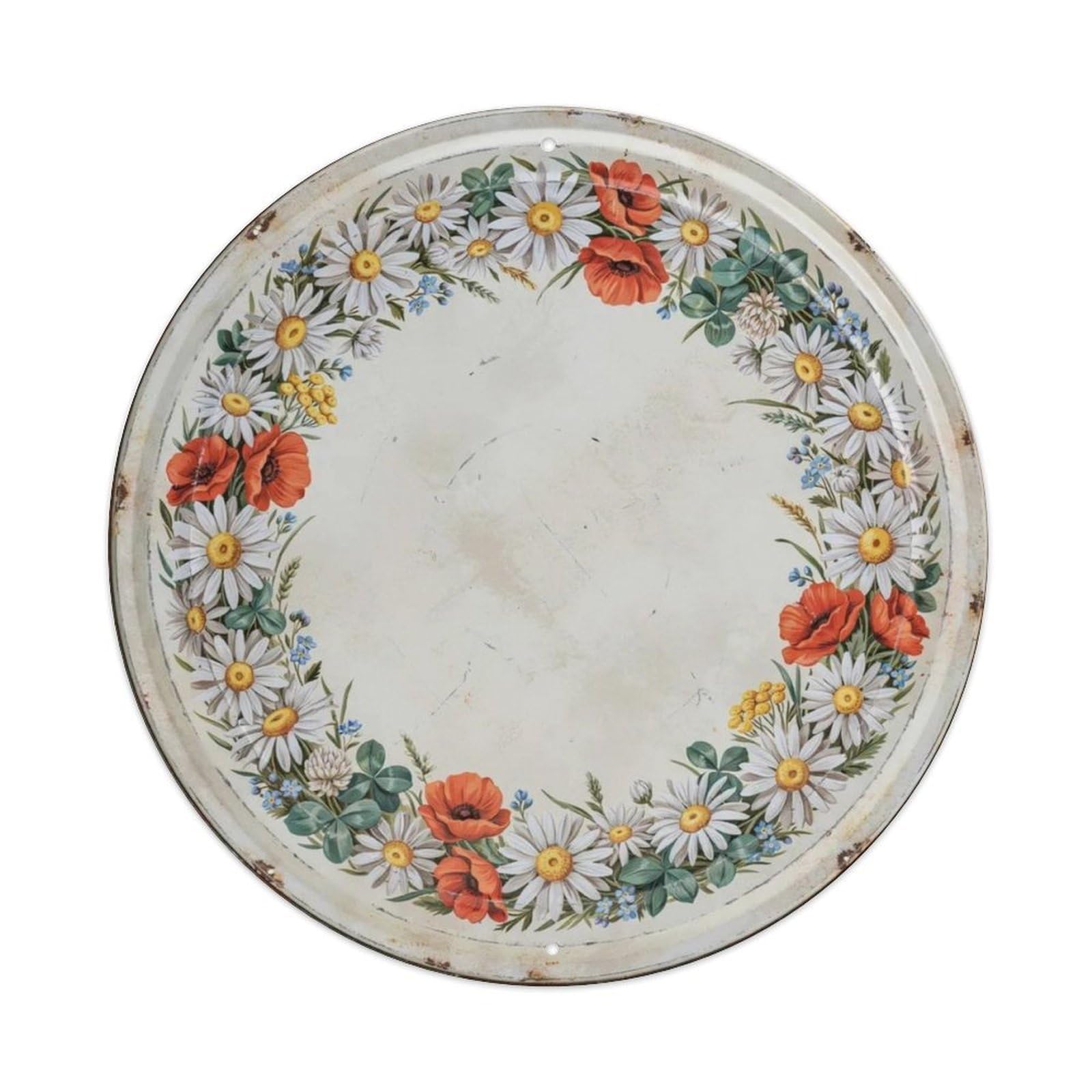 Meadow Round Plant Sign Metal Tin Sign Plaque