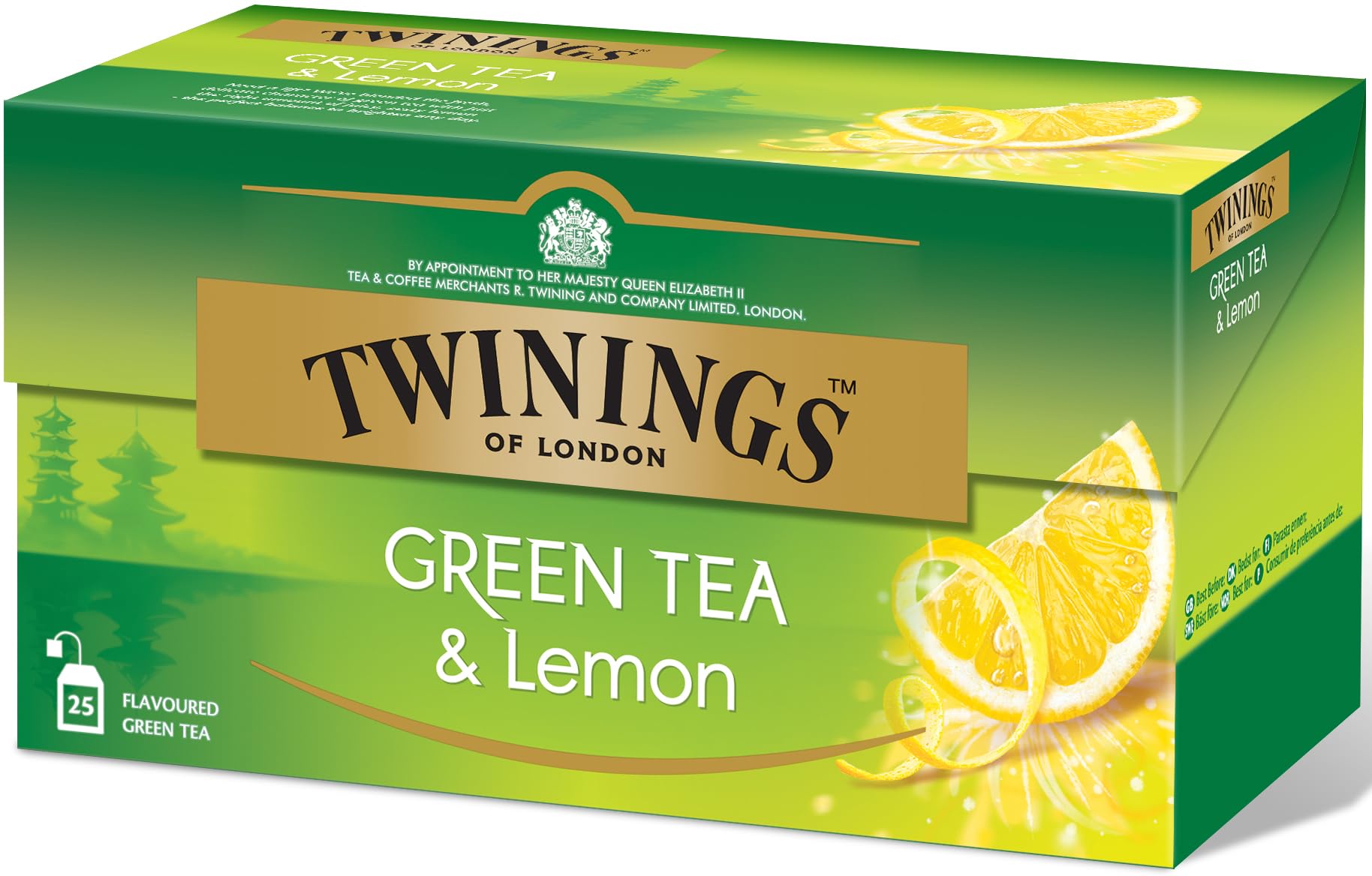 Twinings Lemon Green Tea, Refreshing Luxury Tea Blend, All Natural Ingredients with Real Fruit Infusion, 25 Tea Bags