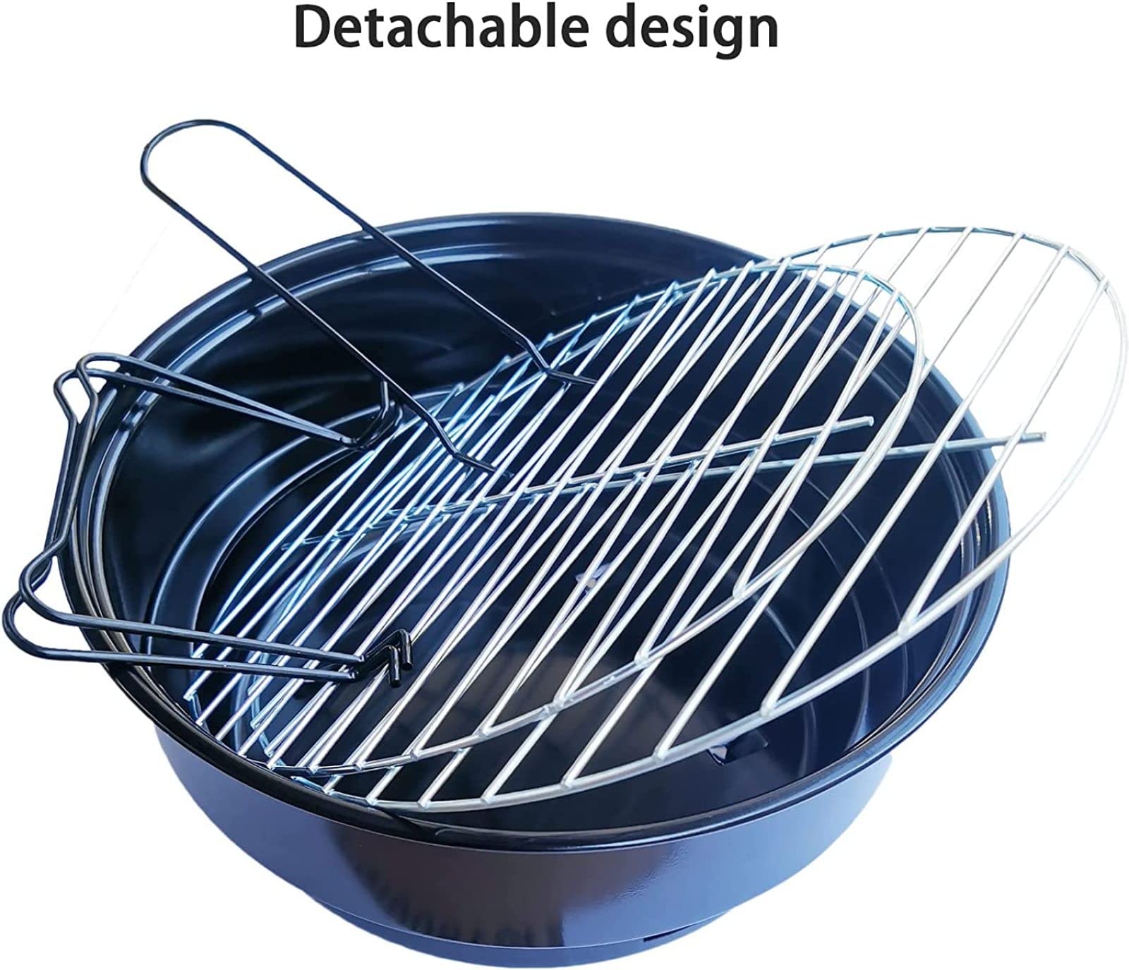 Griglia Portatile per Barbecue a Carbone Braciere da Campeggio Rotondo in Acciaio Inossidabile Griglia a Carbone a Legna con Borsa per Il Trasporto per Campeggio all'aperto, Picnic