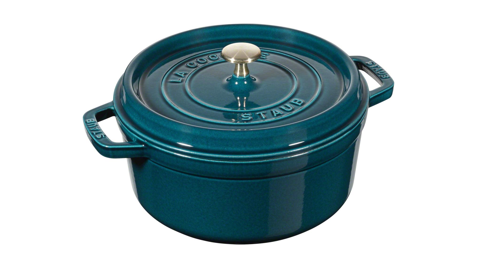 STAUB Cocotte, Gusseisen Bräter, Alle Herdarten inkl Induktion, Rund, 20 cm, 2,25 L, Petrol-Blau