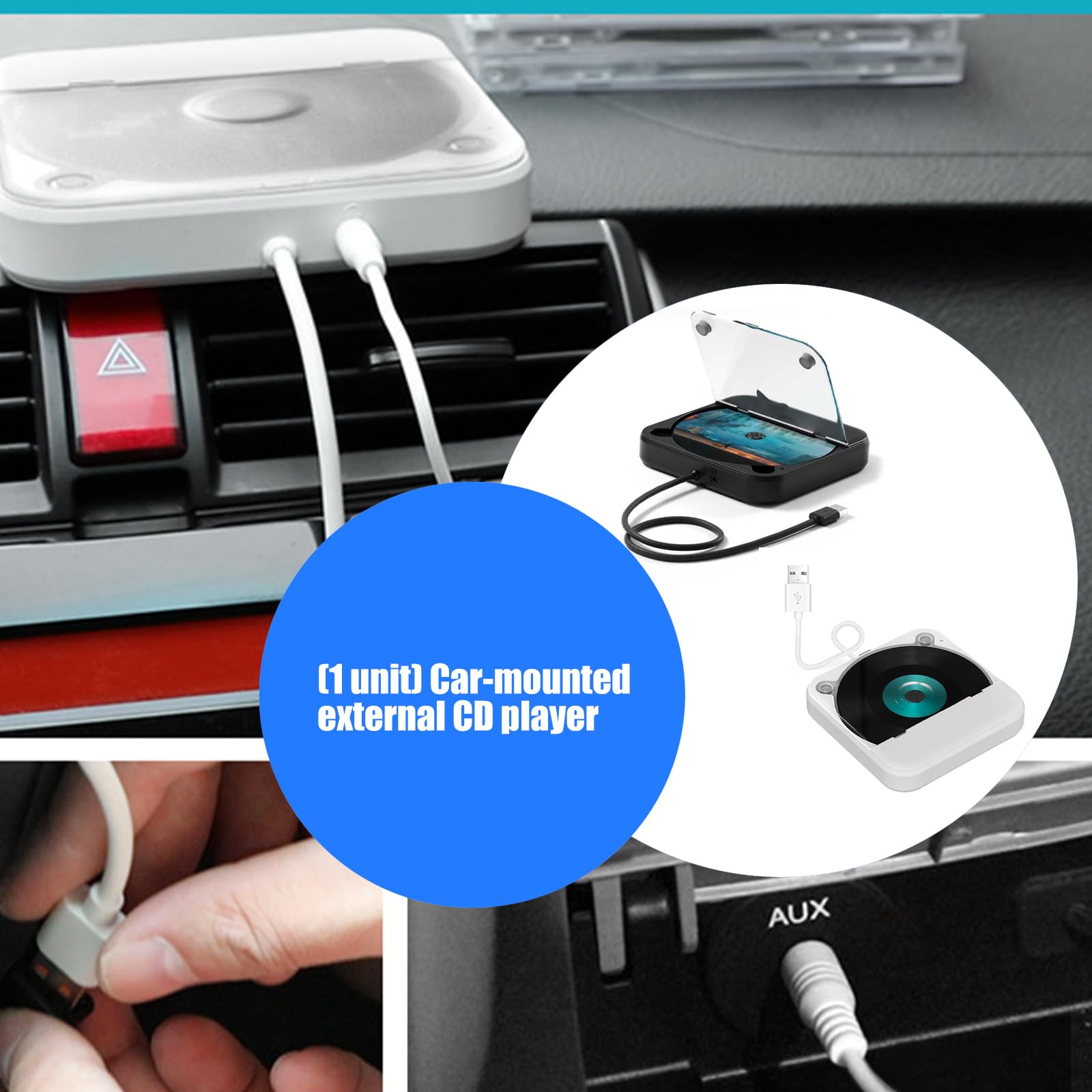 Lettore disco esterno leggero con semplice funzionalità plug and play per viaggi, pendolari quotidiani, lettore disco facile da trasportare per computer portatile
