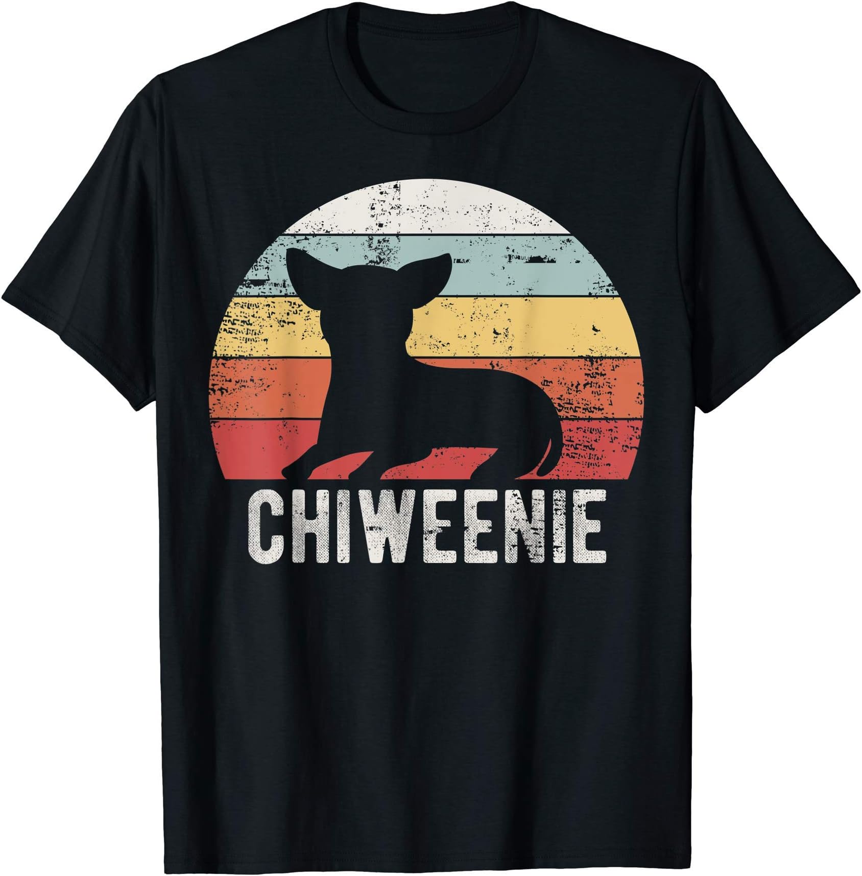 Retro Super Cool Chiweenie Gift T-ShirtCute Retro Chiweenie Silhouette Gift T-Shirt for Chiweenies T-ShirtOEKO-TEX STANDARD 100