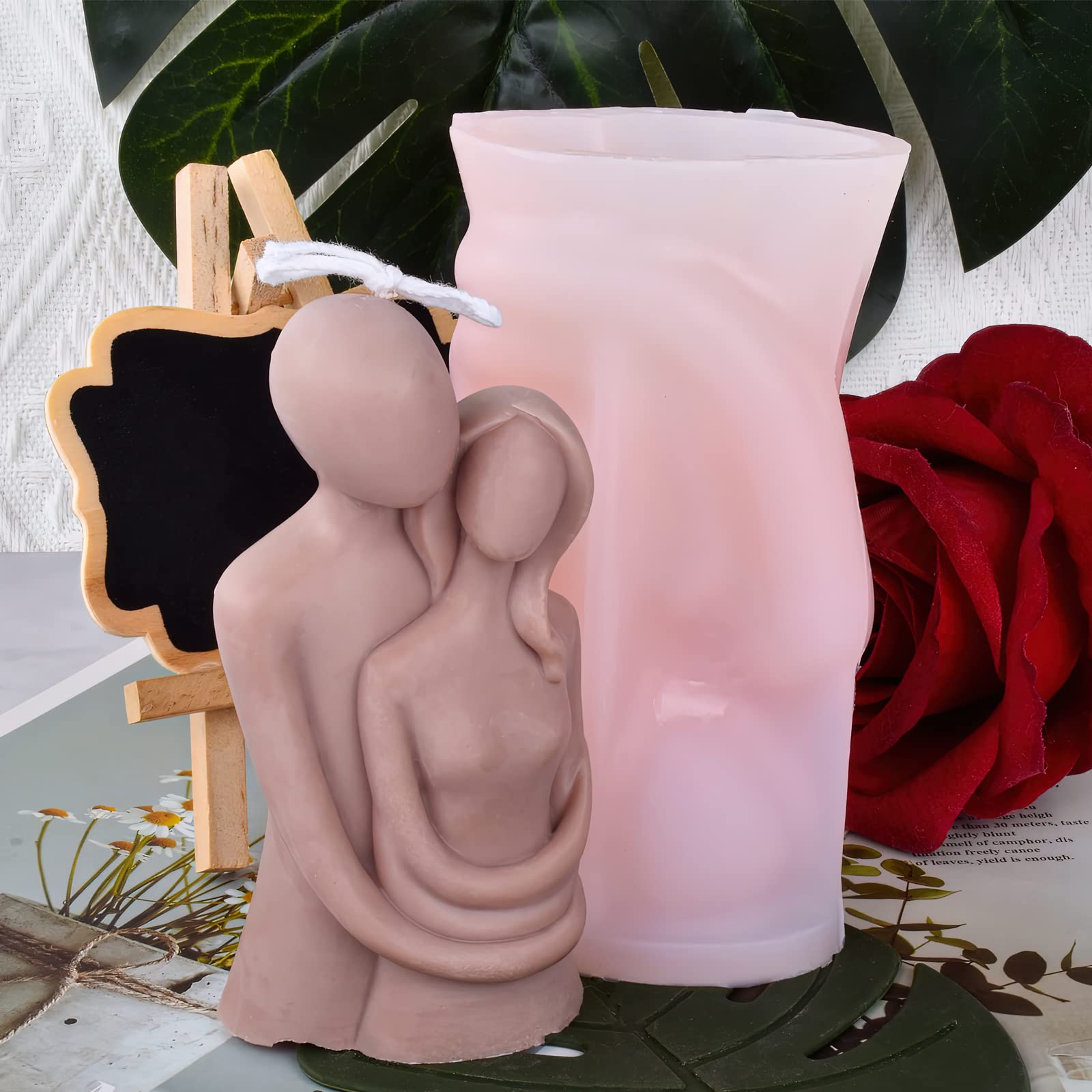 Moule à Bougie En Silicone Saint-Valentin - Forme Cylindre Avec Gravures D'amour, Pour Bougies, Savons, Résine | Réutilisable Et Facile à Démouler