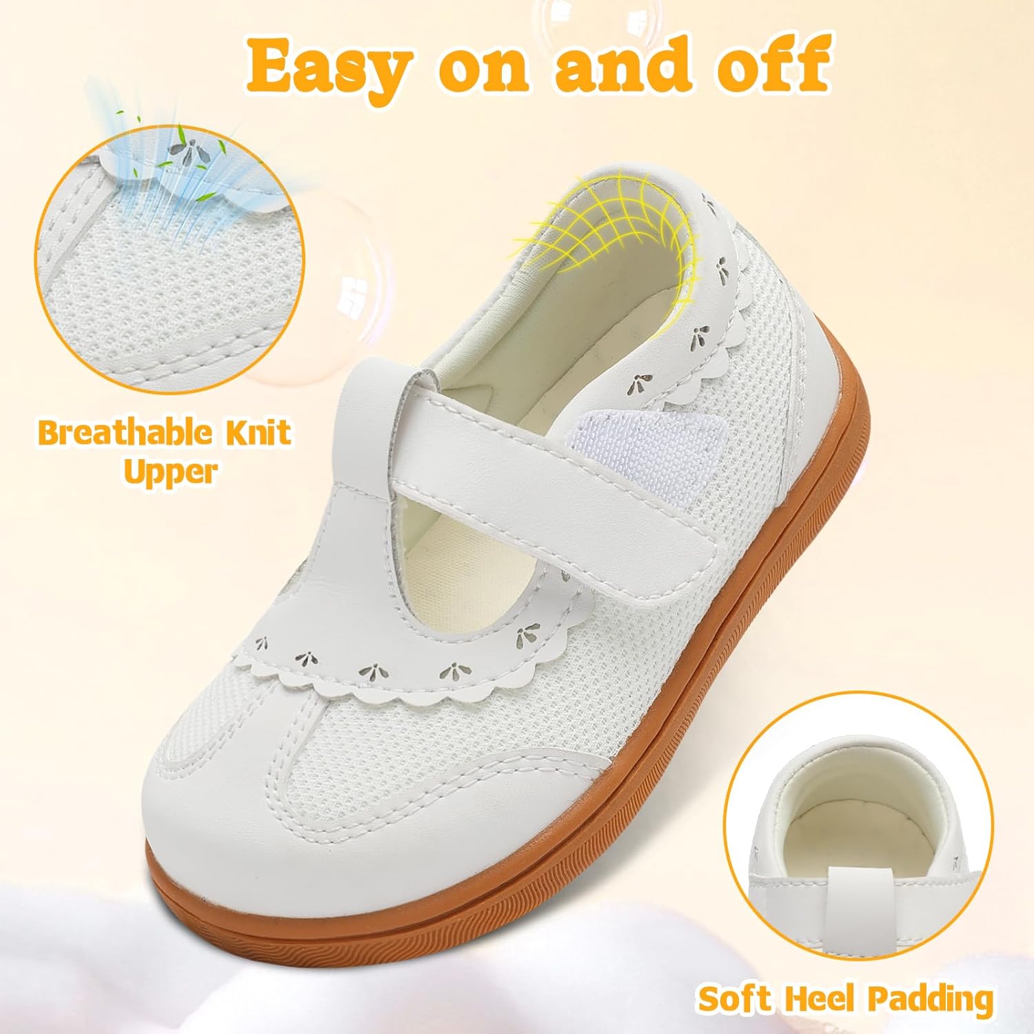 LeIsfIt Toddler Shoes Kids Wide Walking Shoes Color and White Size 7