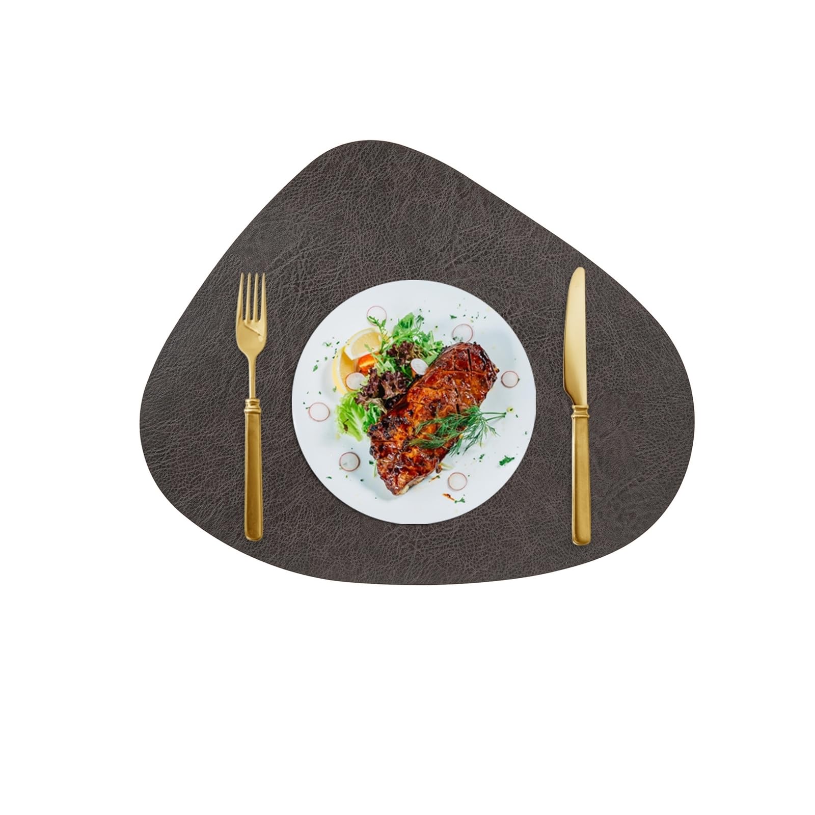 Beydodo Set di 10 tovagliette da cucina in ecopelle 40,6 x 33 cm, tovagliette lavabili a forma di goccia reversibili