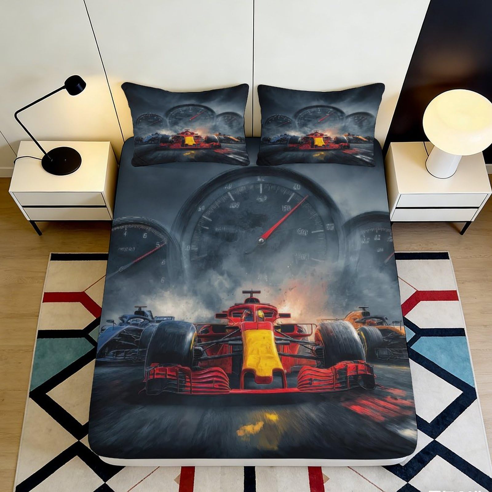 3D Printed Space Sci-Fi Fitted Sheet Microfiber Deep Pocket Non-Slip Bedroom Bedding Space Sci-Fi Mattress Fitted Cover Washable for All Ages 200x200x25cm 90x200x25cm