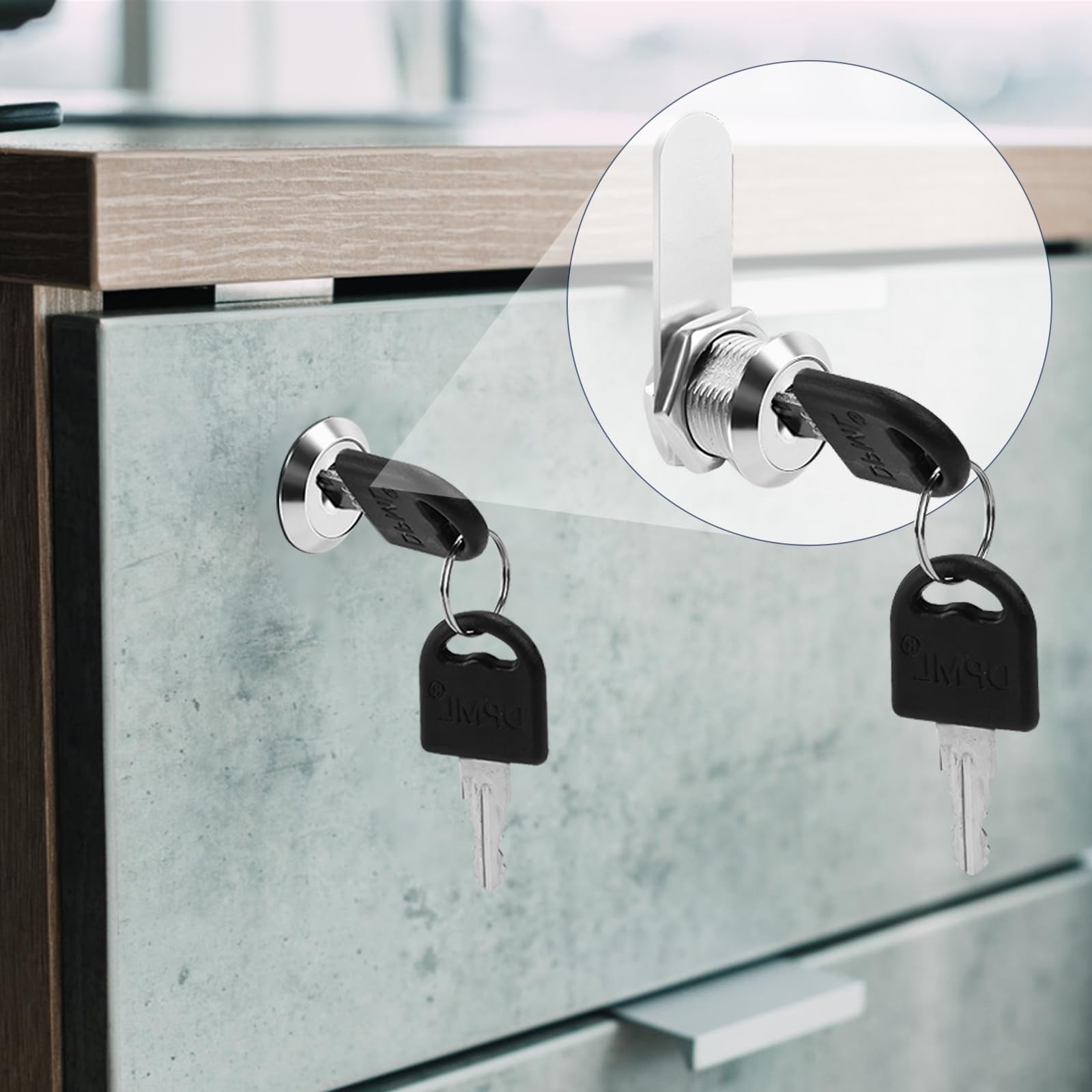 Cam Locks with Keys - 5 Replacement Lock Plates -6 Cam Locks with Keys - 5 Replacement Lock Plates -6