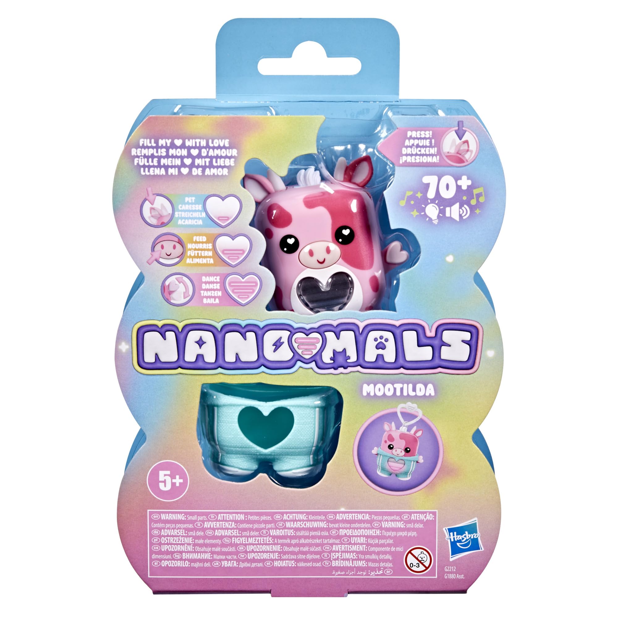 Hasbro Nano-mals Mootilda the Pink Cow Electronic Fidget Pet, 6.9 cm x 2.7 in - Image 2