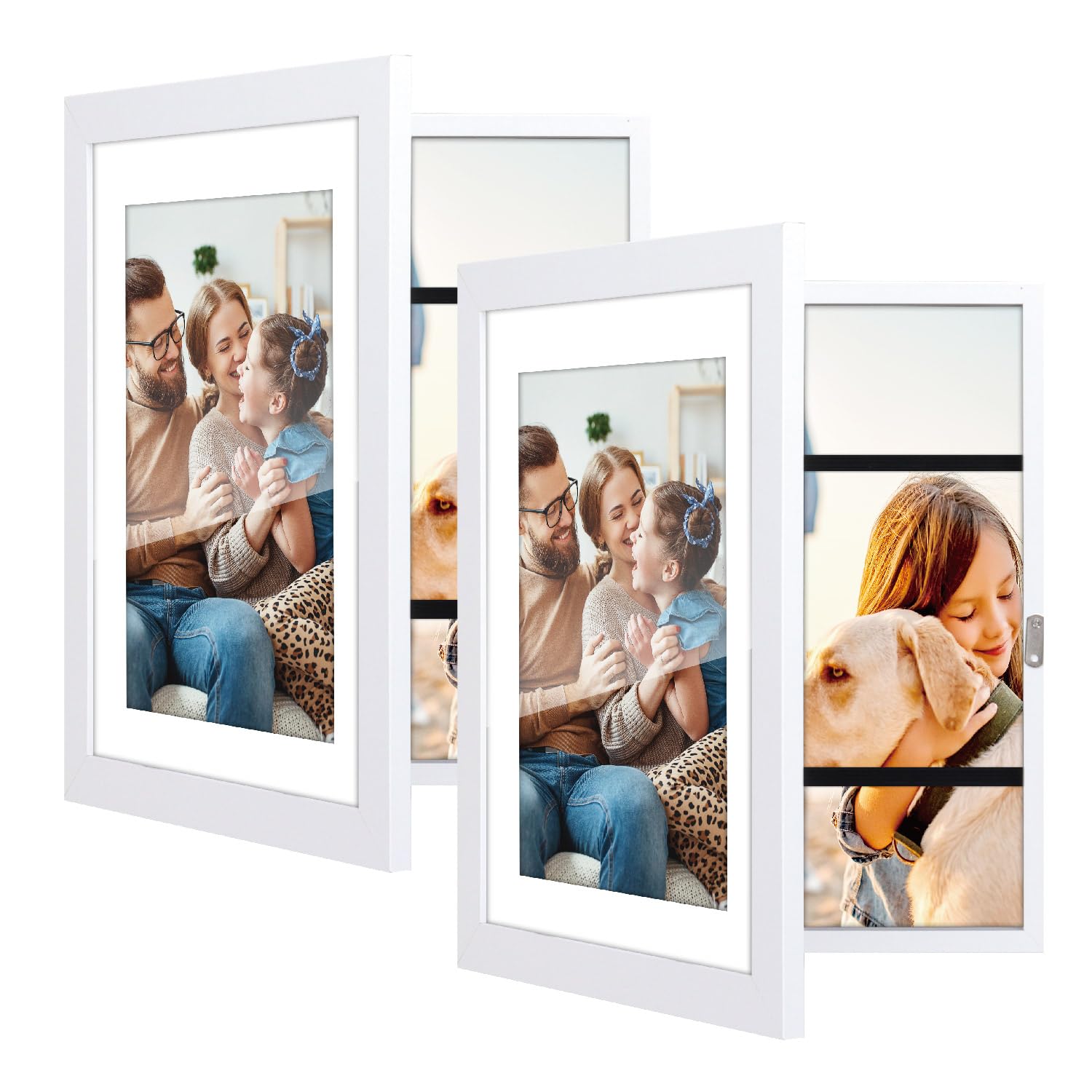 Toner Depot2 Pack 8x10 Picture Frame, Quick-Change Photo Storage Display Frame for Wall and Tabletop Display, Photo Picture Frame with Clear Display (White)