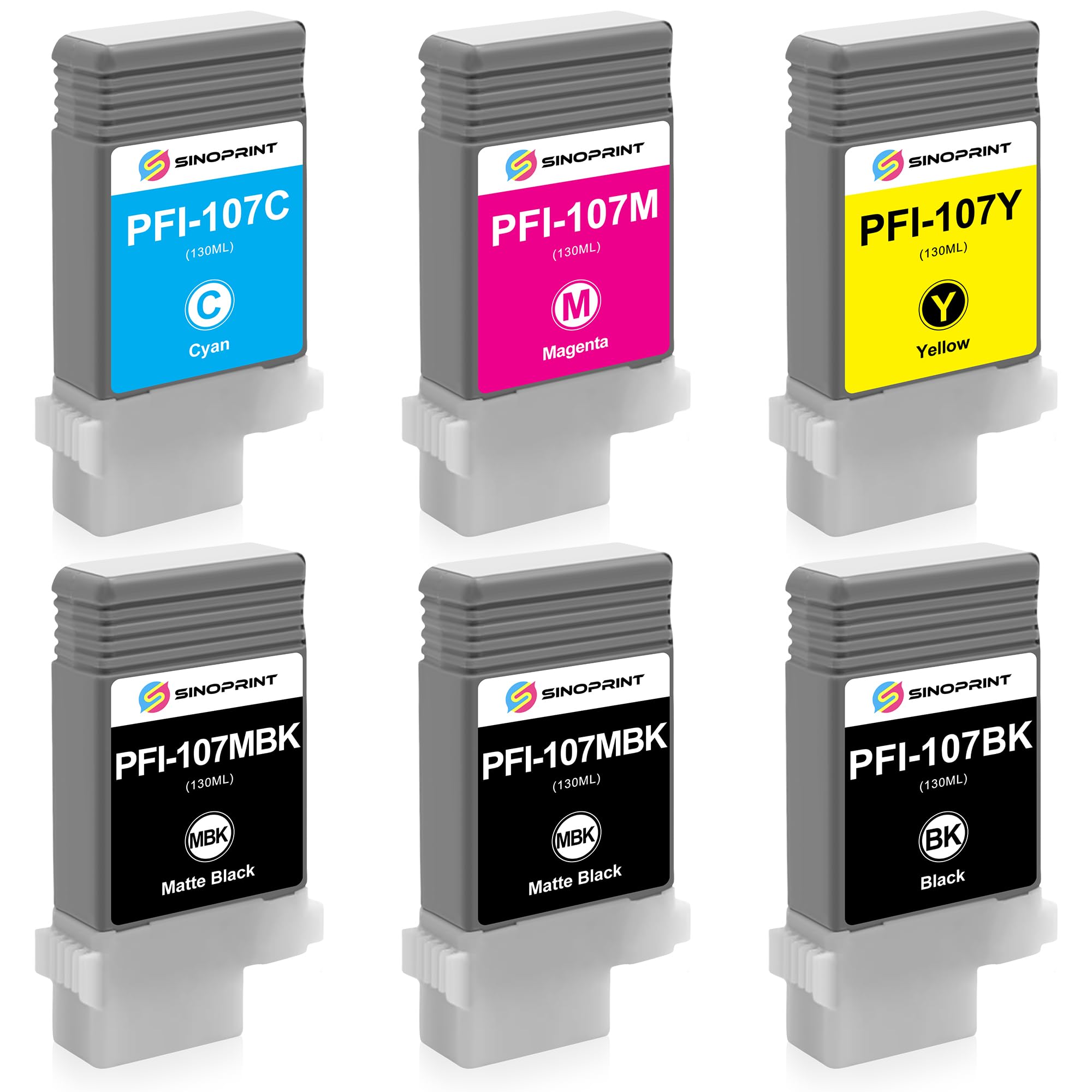SINOPRINT PFI-107 Ink Cartridge Replacement for Canon iPF670 iPF680