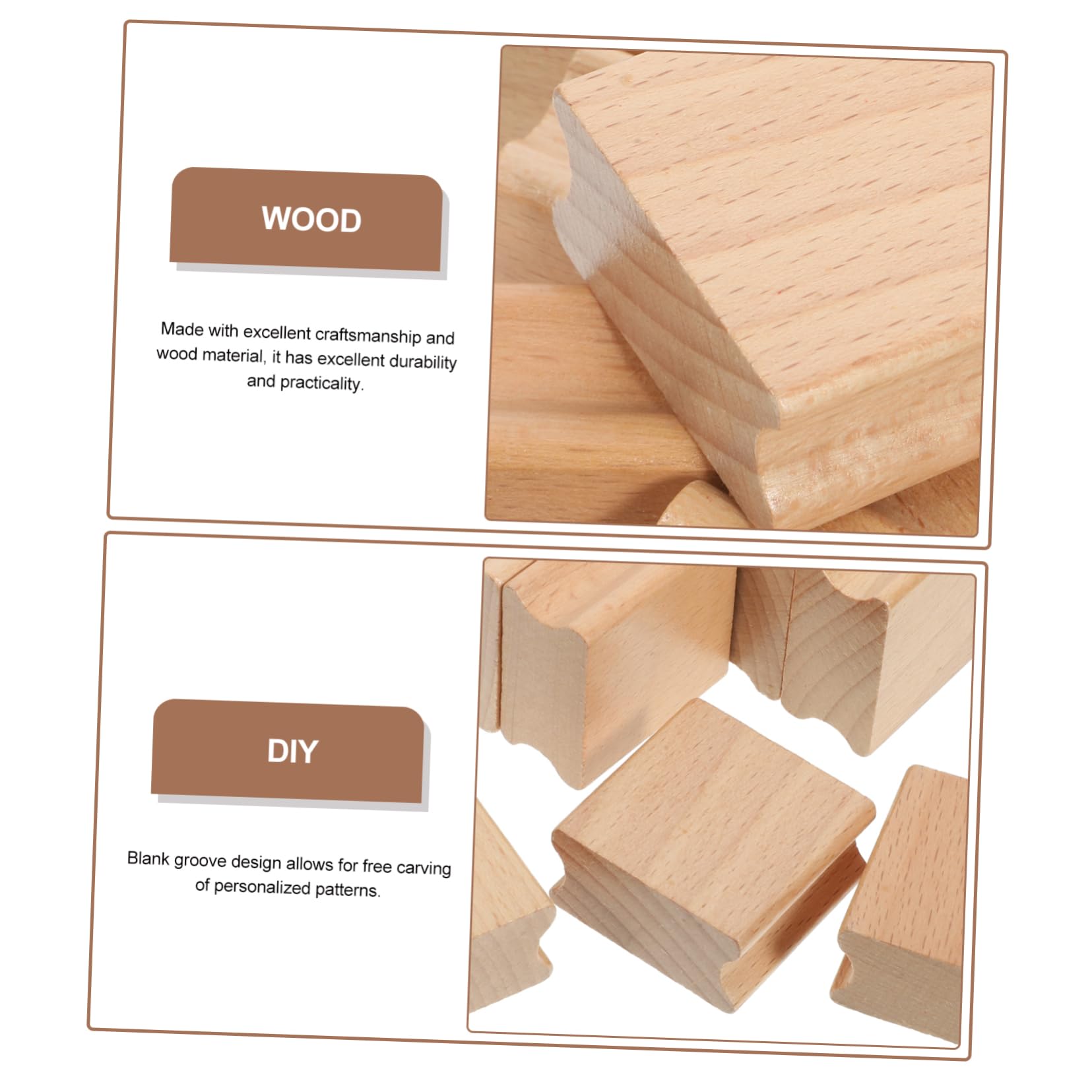 DOITOOL 40 Stck. Teiliges Holzstempel zum Selbstgestalten Blanko DIY Siegel aus Buchenholz Runde Kanten für Bastelprojekte Geschenkanhänger Kinderhandwerk und Scrapbooking