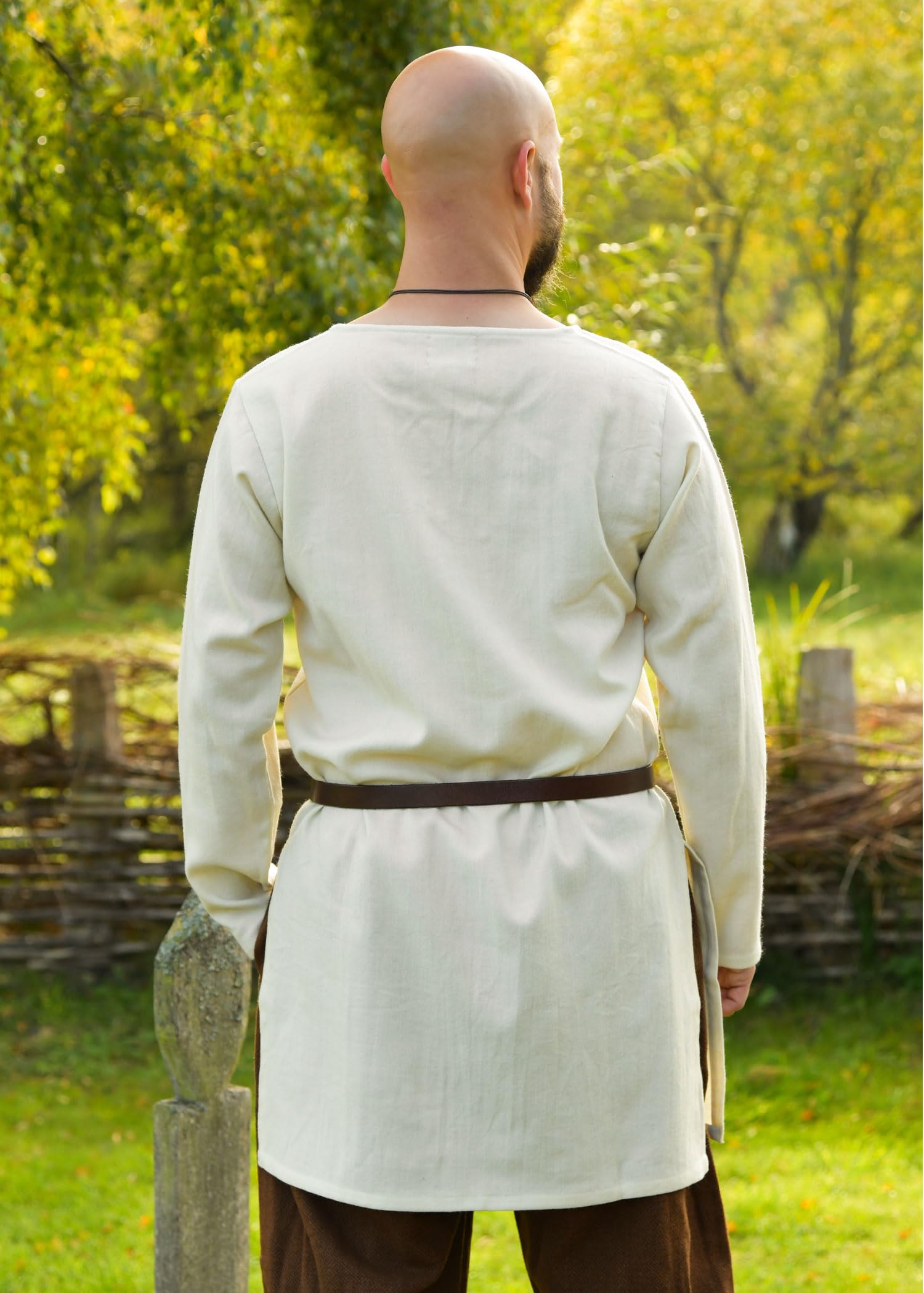 Battle-Merchant Wikinger Tunika Bjane aus Wolle, Herren | Langarm, schlichtes Mittelalter Hemd, für Reenactment, LARP & Fantasy Cosplay