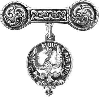 MacDonald (Keppoch) Clan Crest Iona Bar Brooch - Sterling Silver