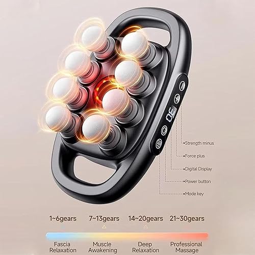 Miniatura 6 de Masajeador Zevessa - Relief Wave Pro 3, alivia la tensión y la rigidez en 5 minutos, 16 pistolas de masaje de cabeza de tejido profundo con 30