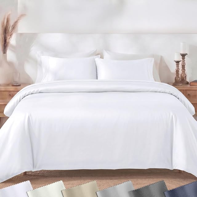 California Design Den California Design Den Luxury Queen Duvet Cover Set, White