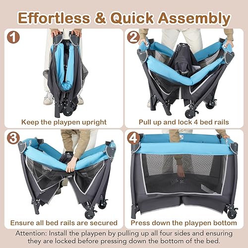 Miniatura 62 de HONEY JOY Empaca y juega con el moisés, paquete central de guardería infantil y juega con cuna y juguetes colgantes para recién nacidos, bolsa