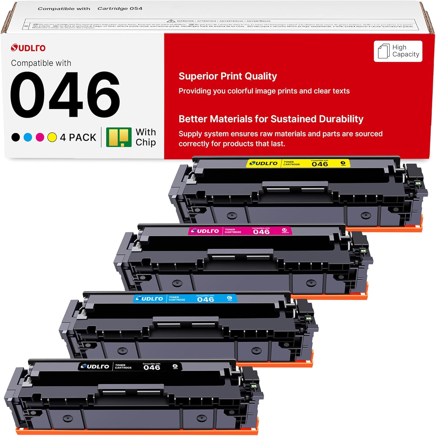 046 Toner Cartridge Set MF733Cdw MF731Cdw Compatible for Canon 046 046H toner Color ImageCLASS MF733Cdw MF731Cdw MF735Cdw LBP654Cdw MF733Cdw MF733 MF731 Printer Ink (Black Cyan Magenta Yellow, 4-Pack)