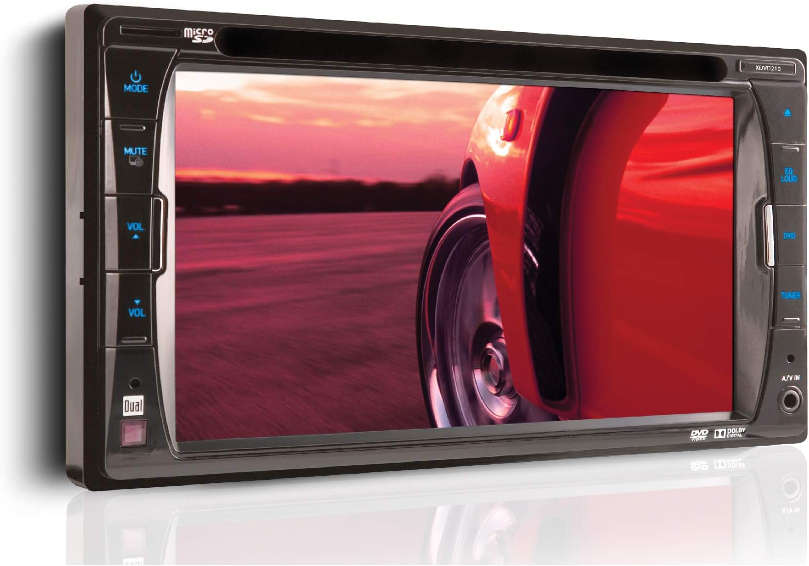 Dual XDVD210 6.2" Touchscreen DVD Receiver 2.0 DIN Multimedia DVD Receiver