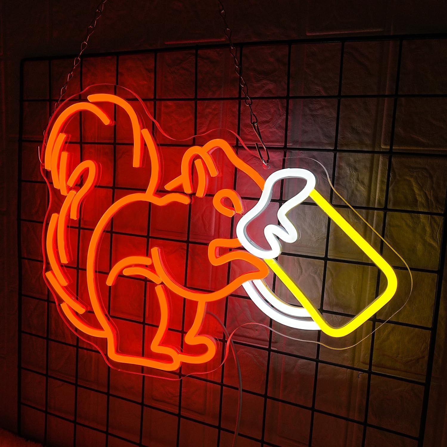 Ardilla led señal de neón dimmable lámpara decorativa para la sala de estar barras barberos boda fiesta sala de juegos arte de navidad decoración de pared alimentado por USB