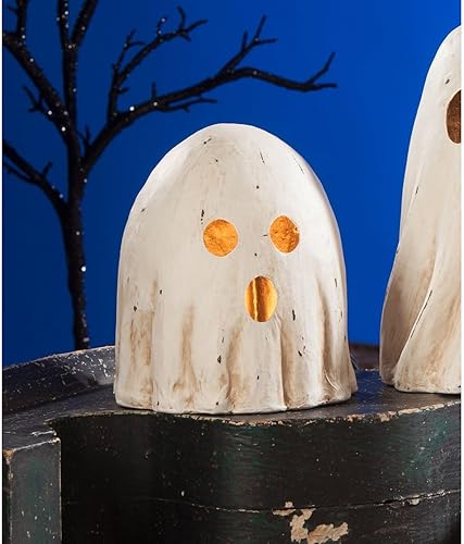 Bethany Lowe Diseños - Sorprendido Ghost Luminary Mache de papel mediano - TJ2299