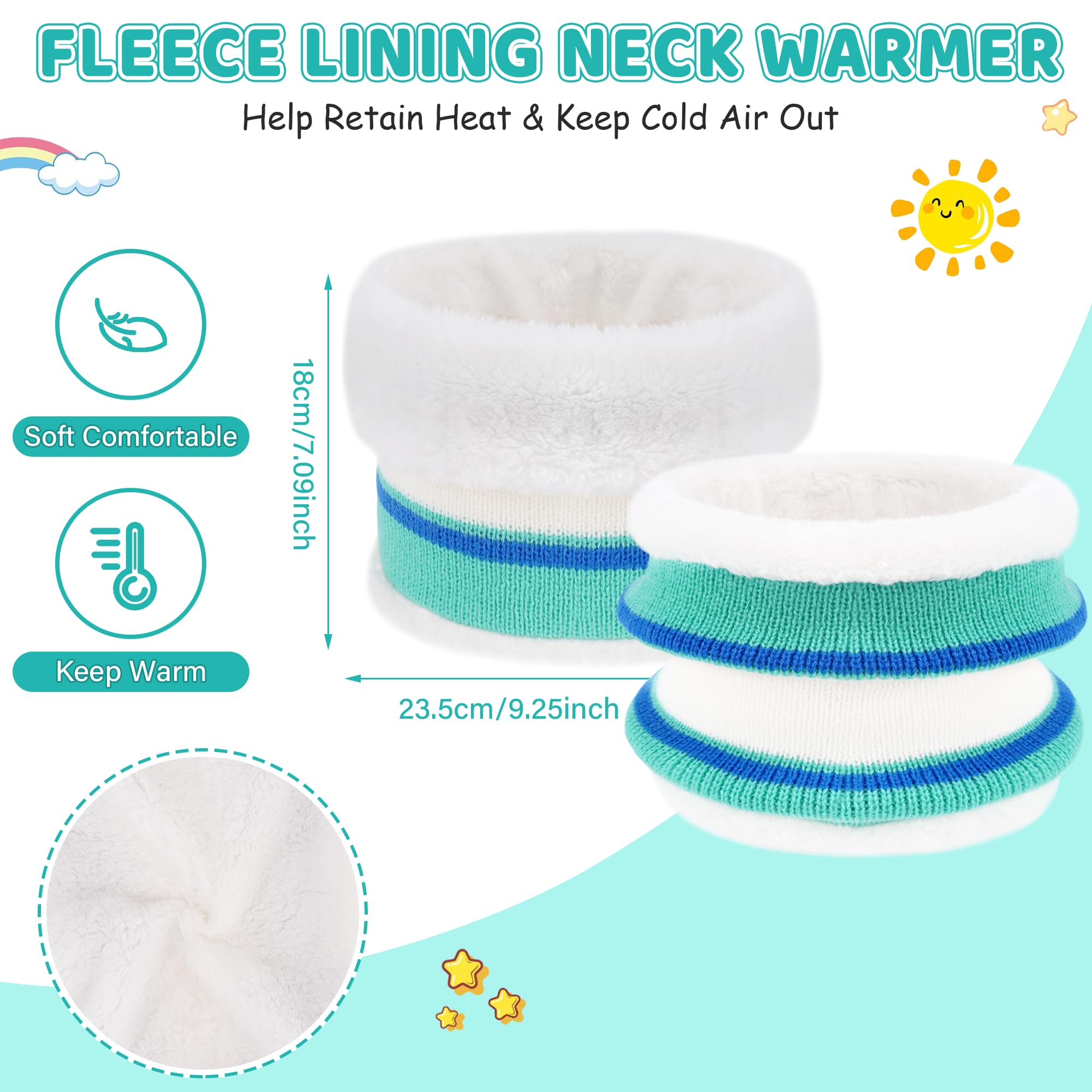 Bequemer Laden Conjunto Gorro Guantes Bufanda Infinita para Niños - Gorro Caliente, Bufanda Cuello Rulada con Fleece Espesor para Niños Niñas 2-7 Años Regalo Bebé