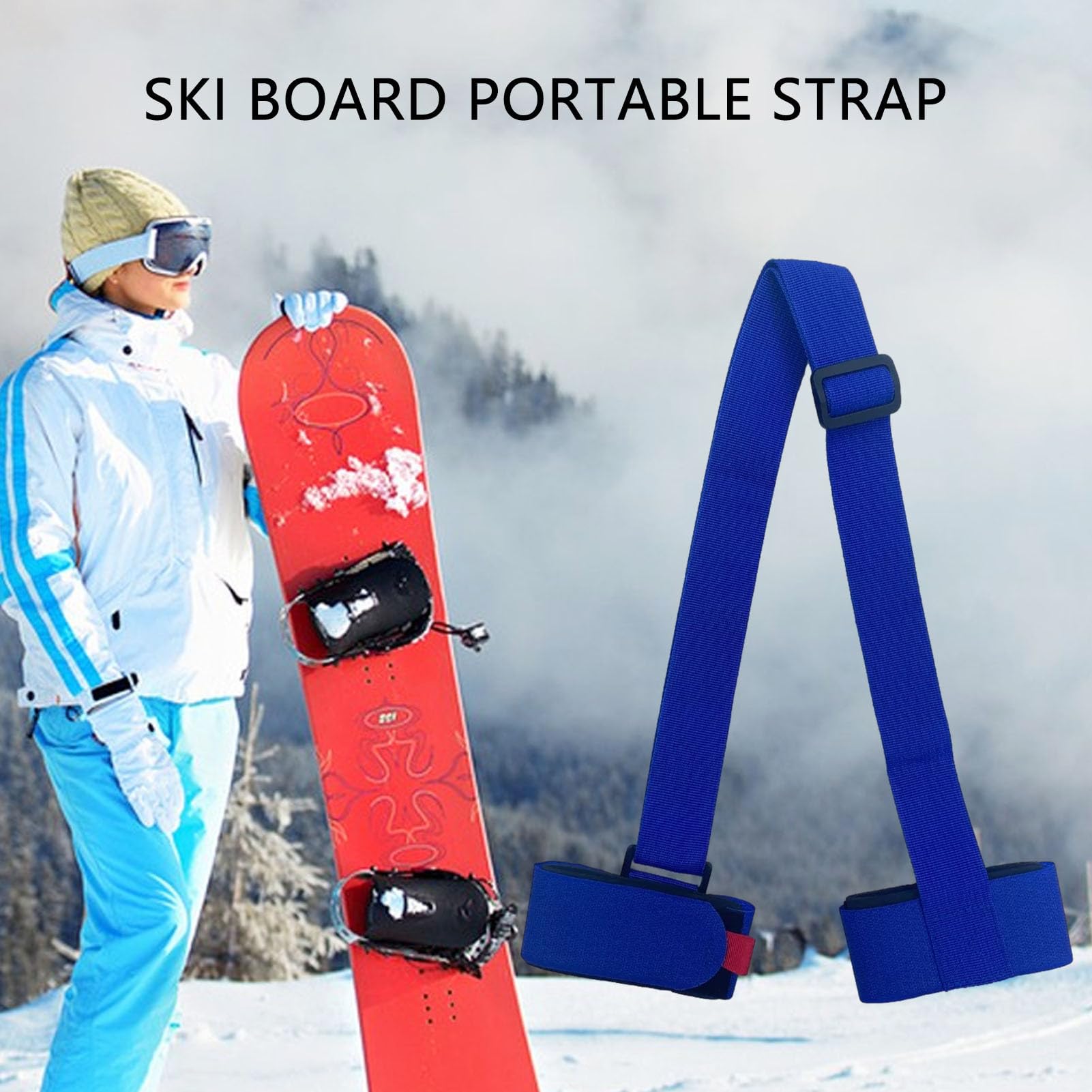 Sangle De Transport De Skis - Support D'Épaule Réglable Fixe - Sangle D