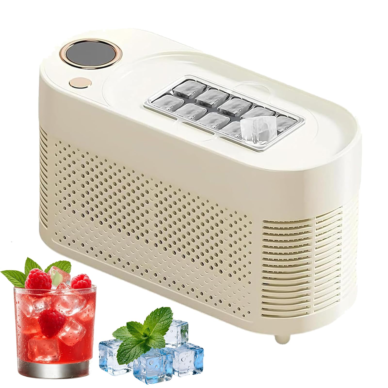 Macchina per Il Ghiaccio Portatile, Macchina per Il Ghiaccio da banco da 120 W, silenziosa, Scatola Automatica per casa, Ufficio, Campeggio (10Ice)