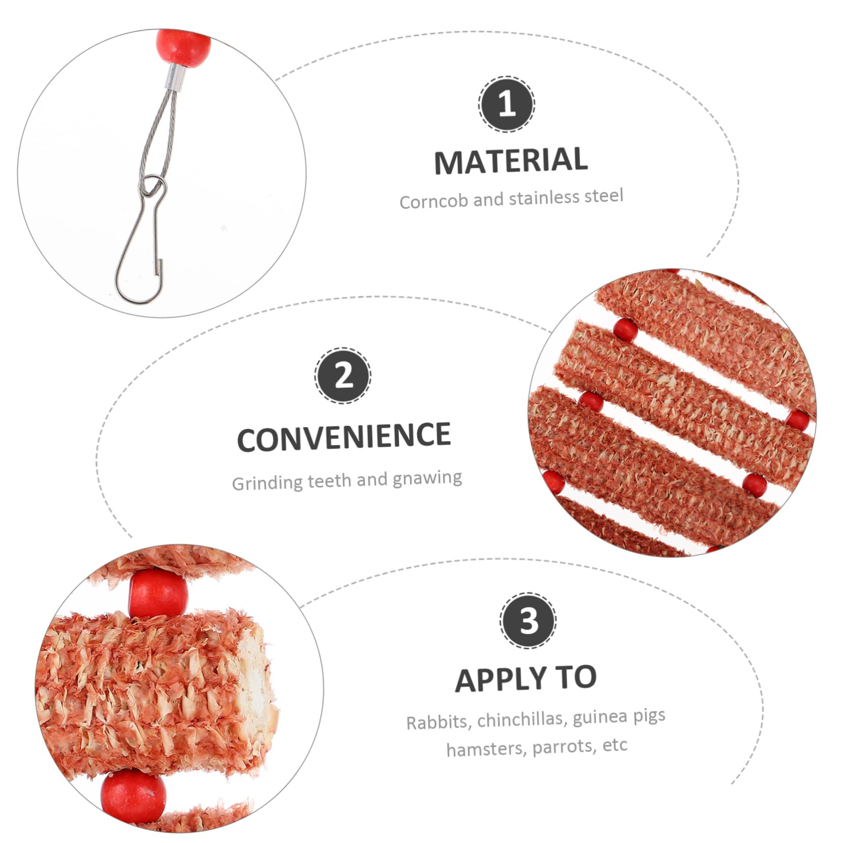 Ipetboom 3pezzi Giocattolo Per Piccoli Animali Mais Accessorio Decorativo Per Conigli e Criceti Gioco Resistente e Sicuro Per La Masticazione Vivaci Per La Curiosità Degli Animali