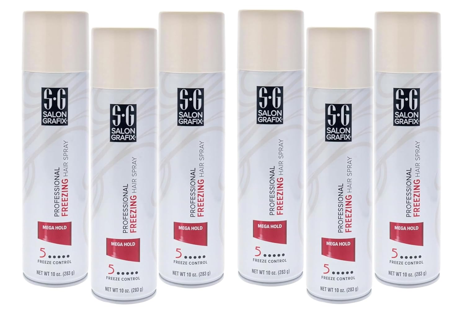 Salon Grafix Hairspray Freezing Mega Hold 10 Ounce (295ml) (6 Pack)
