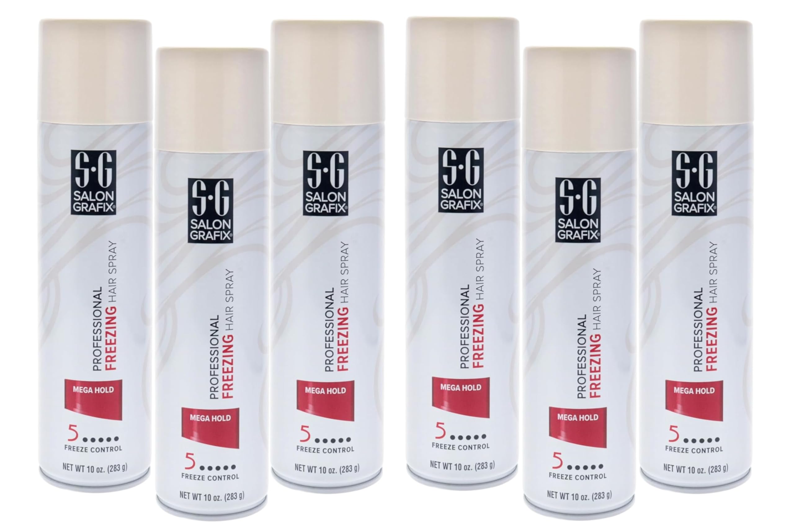 Salon Grafix Hairspray Freezing Mega Hold- 10oz (295ml, Pack of 6)