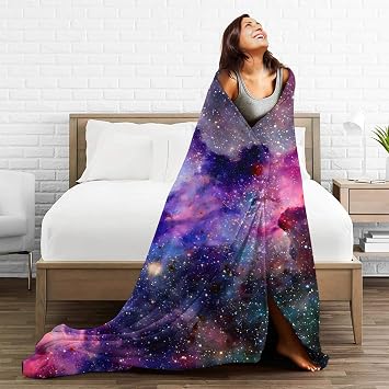 Galaxy Fleece Blanket Super Soft Cozy Throw Blanket Throw 40X50inch, Lightweight Fuzzy Comfy Textured Flannel Blanket Warm Plush Throw Blankets for Couch, Sofa, Bed