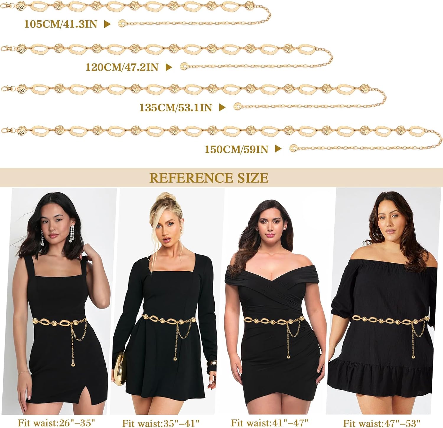 Chain Belts for Women Metal Waist Chain Chunky Belly Chain for Dresses - Image 4