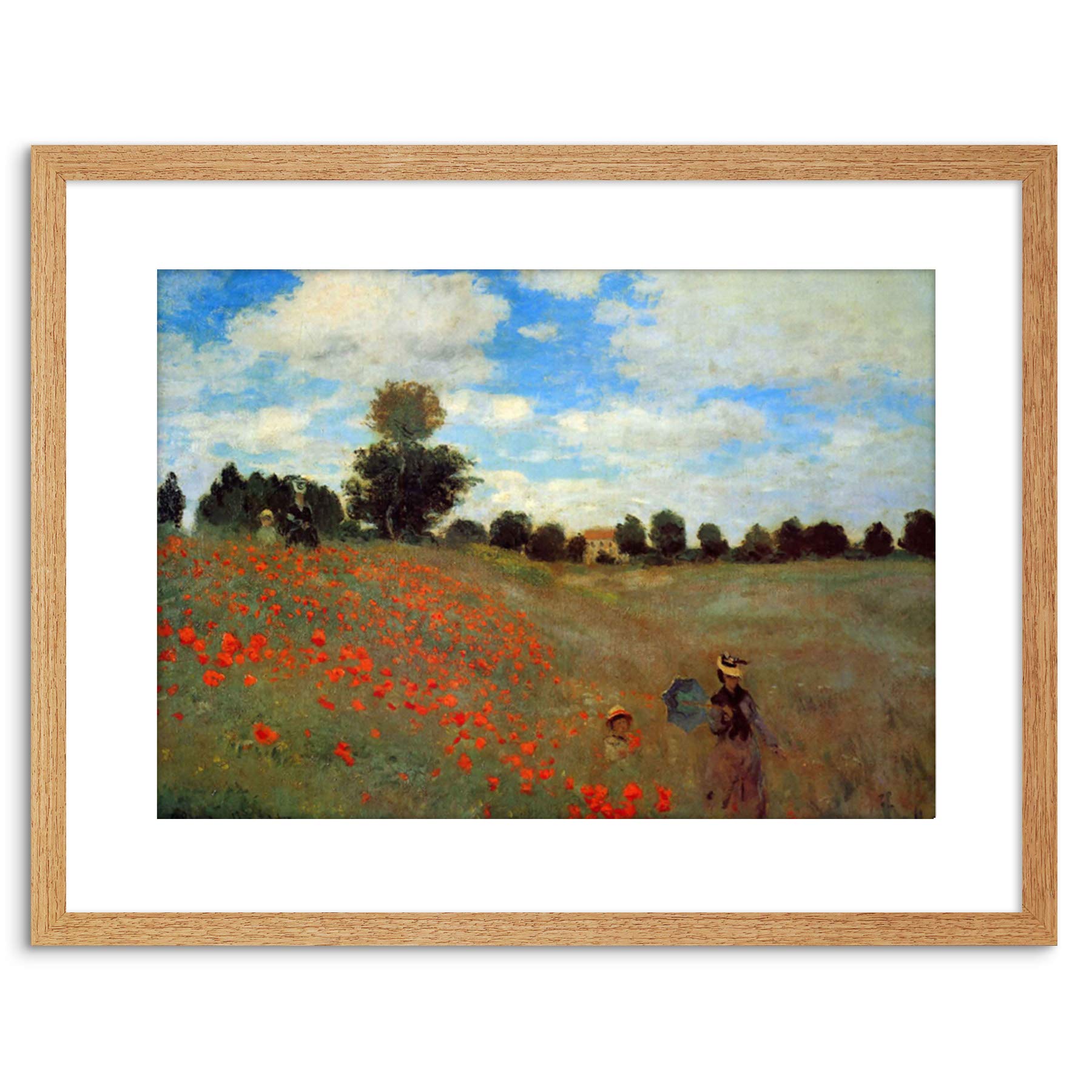 Wee Blue Coo PAINTING LANDSCAPE MONET POPPIES FRAMED PICTURE ART PRINT F97X8792