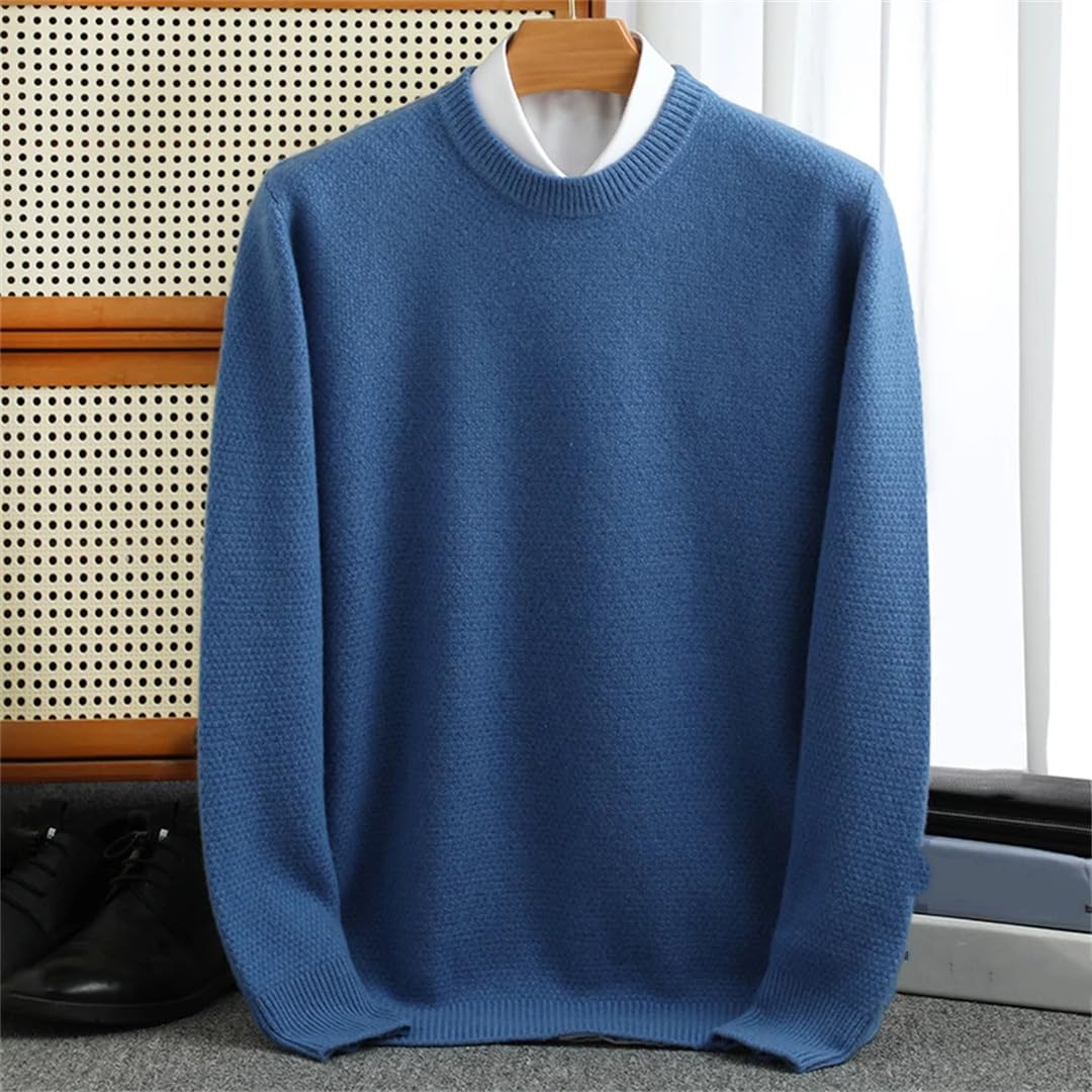 Maglione da uomo in lana con scollo rotondo imbottito a maglia maglione a maniche lunghe