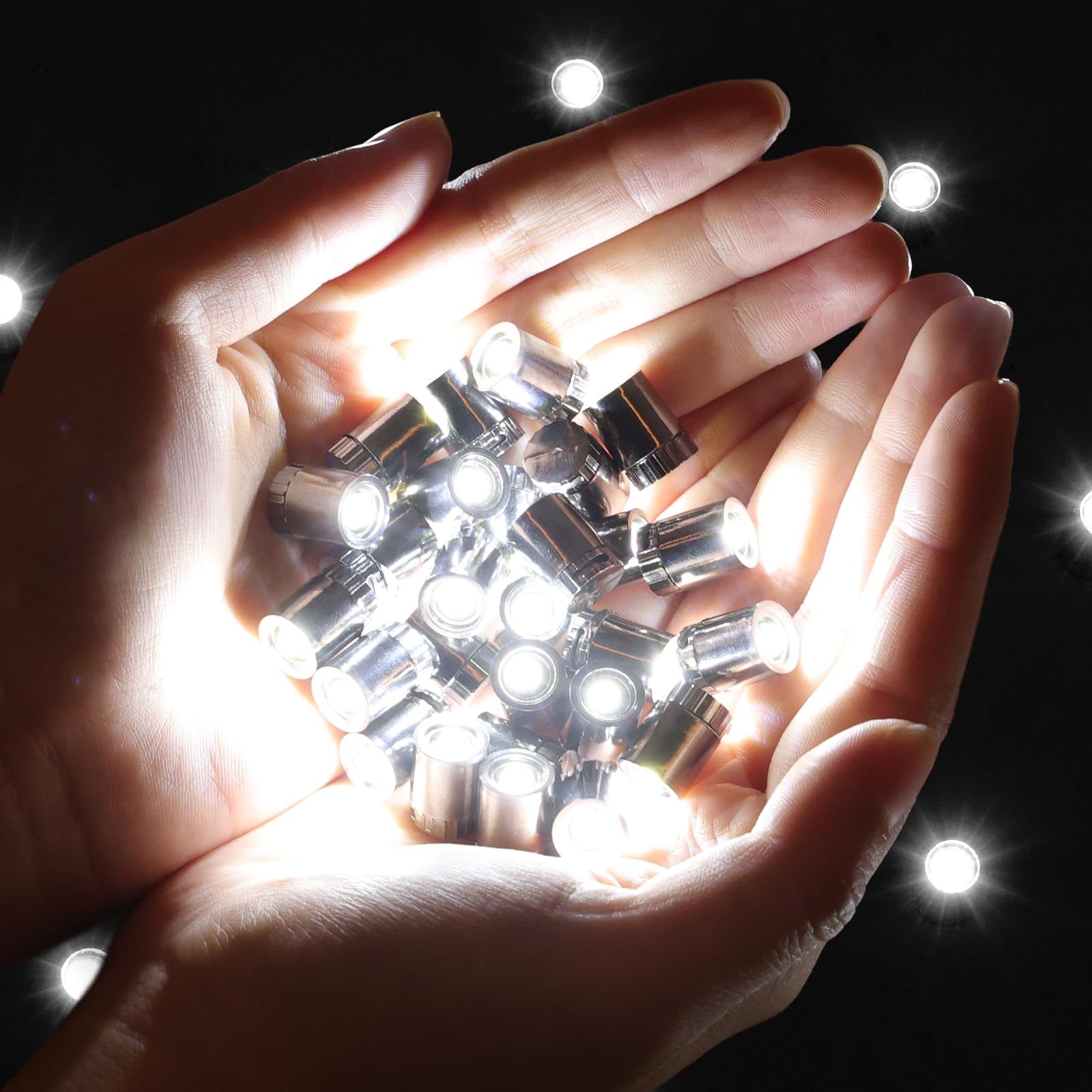 AUAUY 30 Pcs Mini LED Lights, Cool White Small Lights for Crafts Balloon