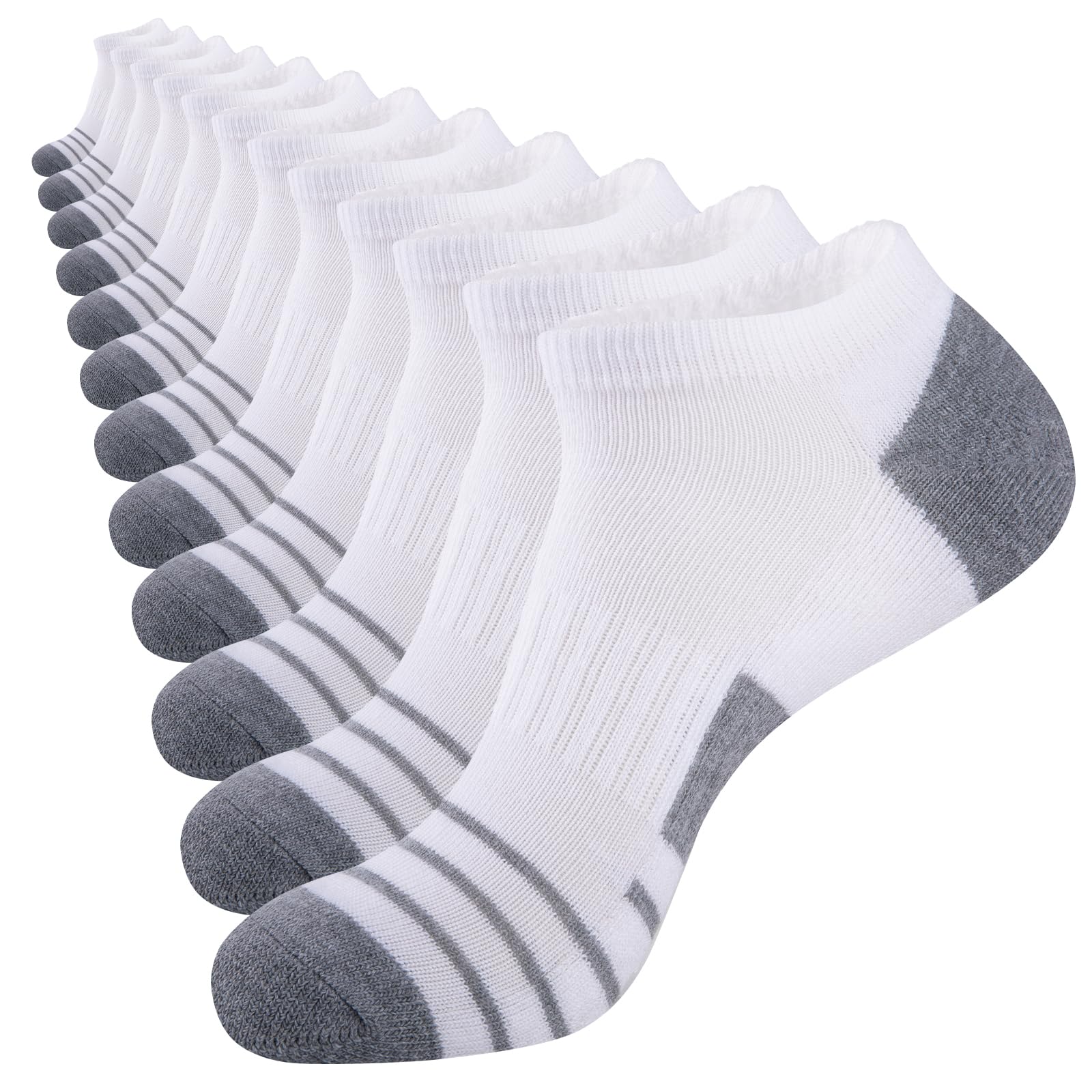 COOVAN 12 Pack Mens Socks Black Ankle Low Cut Comfort Breathable Casual Cushion Socks（12 Pairs ）