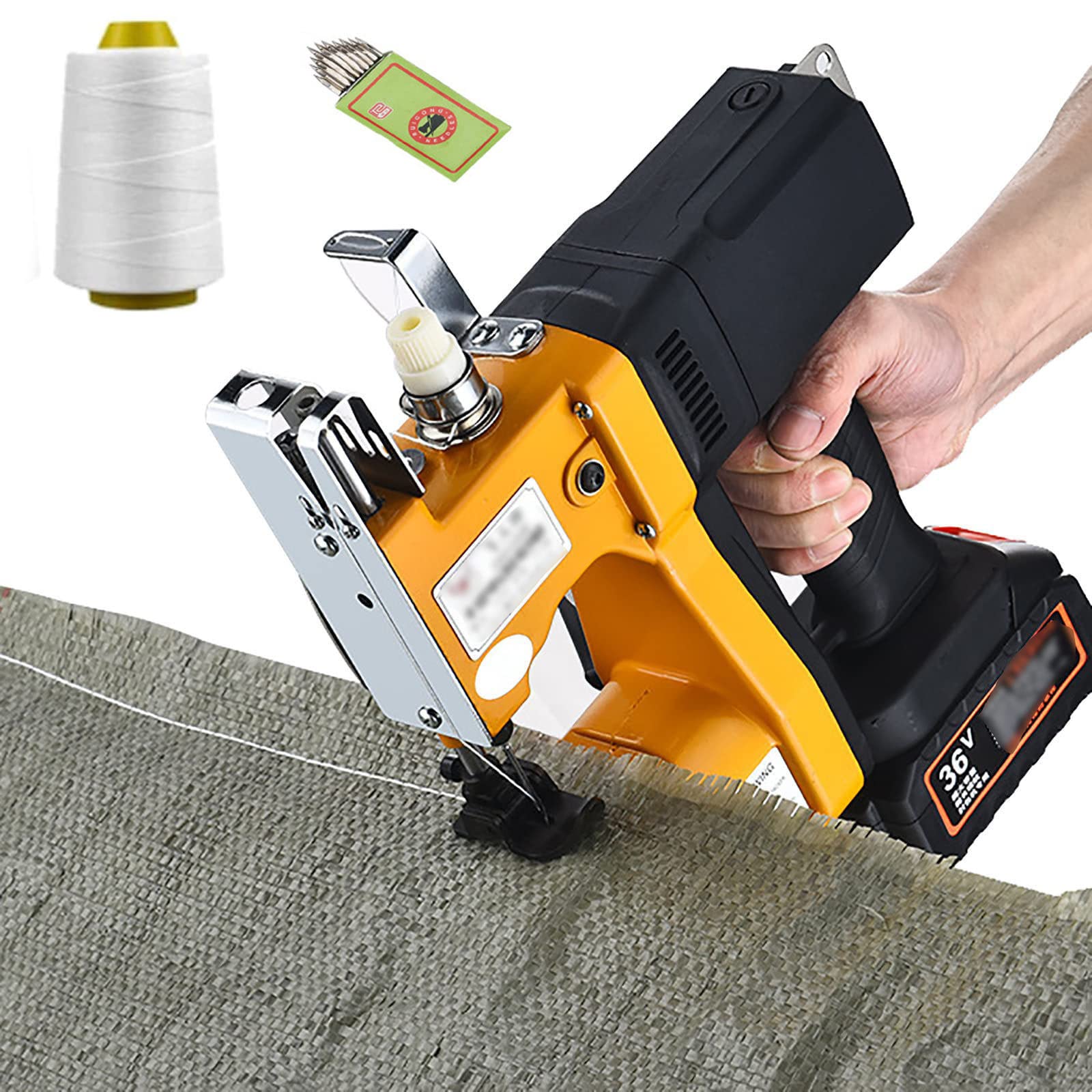 Macchina da cucire senza fili, cuciture automatiche per sacchi di mangime e sacchetti di iuta, lunghezza del punto regolabile 7-10 mm, chiusura efficiente 2 secondi per sacchetto