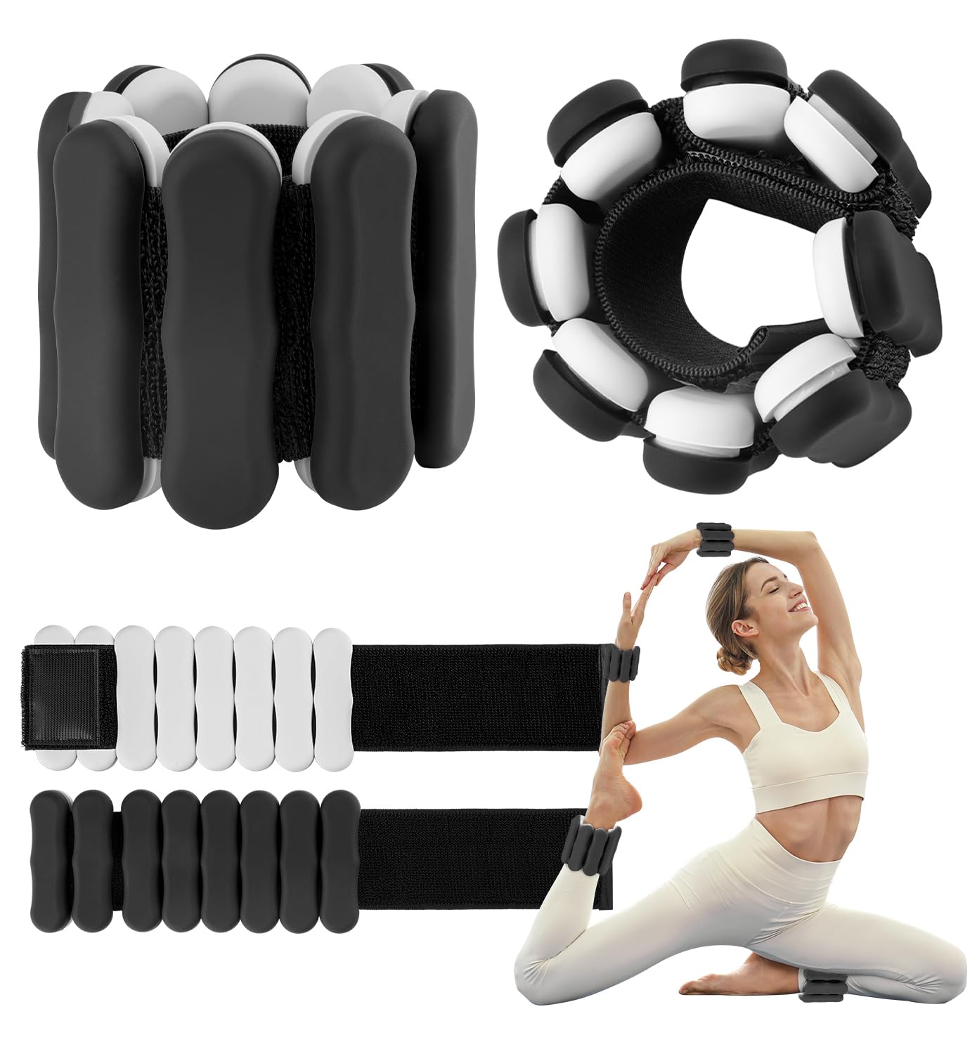 Ankle Weights Wrist Weight for Women Men, Set of 2, 1 lb/2 lb Each