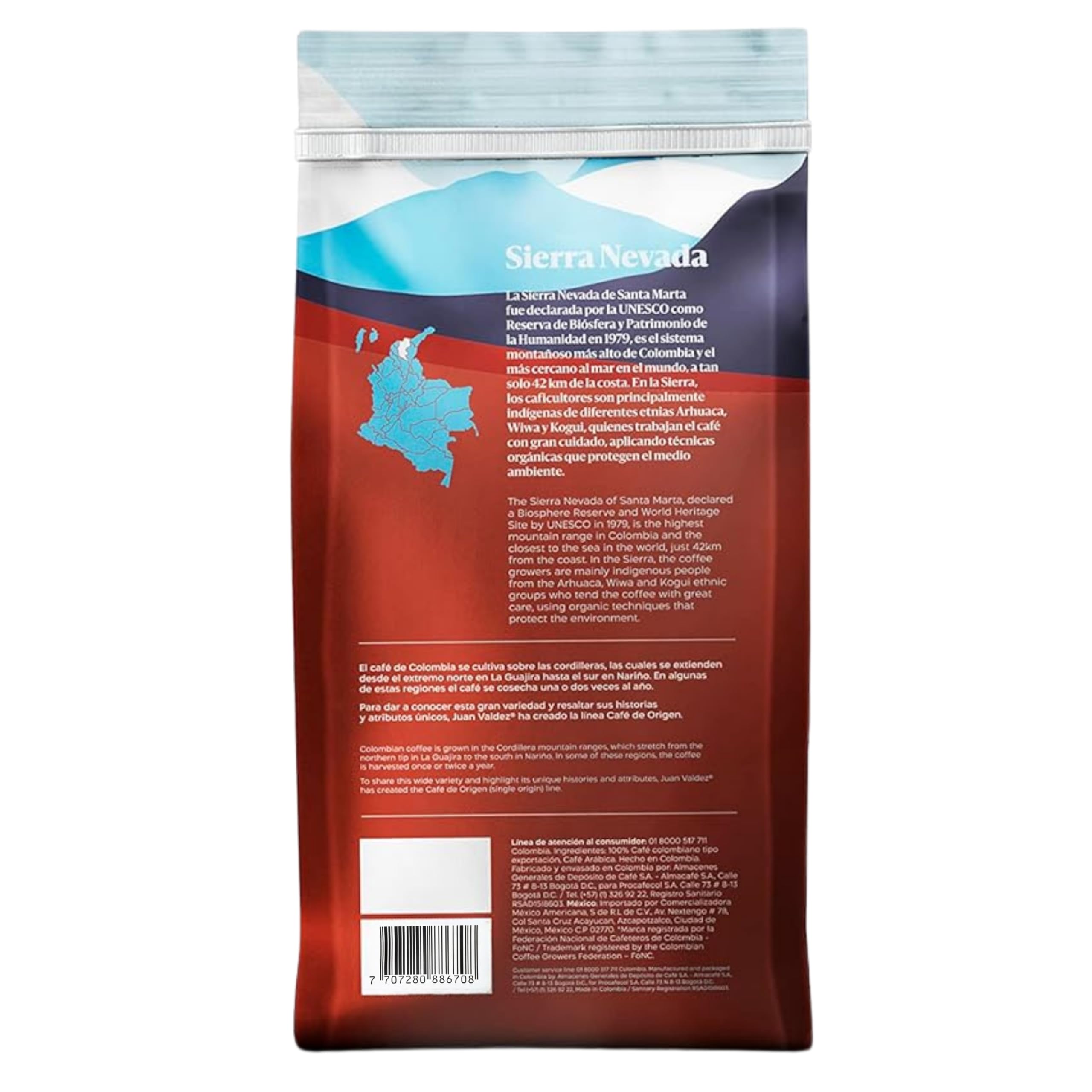 Juan Valdez - Sierra Nevada | Café Tostado en Grano, Fuerte - 1KG