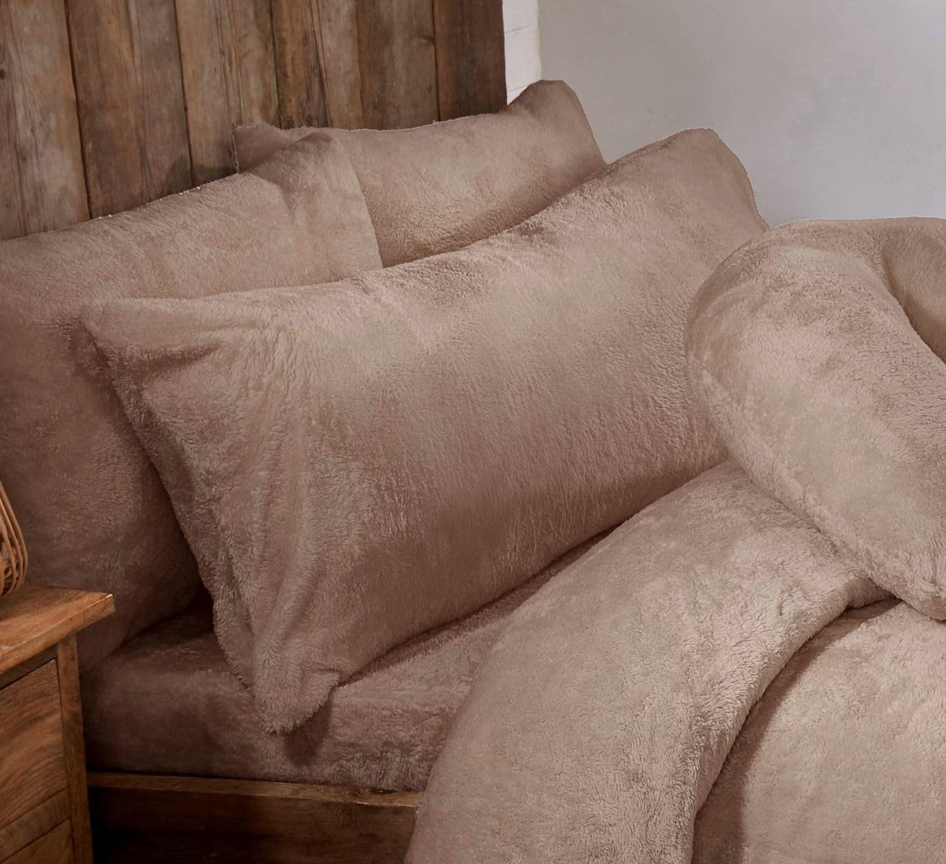 Littens Luxury Mink 3ft Single Bed Size Teddy Fleece Fur Soft Cosy Body Bolster Long Pillowcase, Thermal Warm, Nursing Pregnancy 50cm x 90cm (20" x 36")