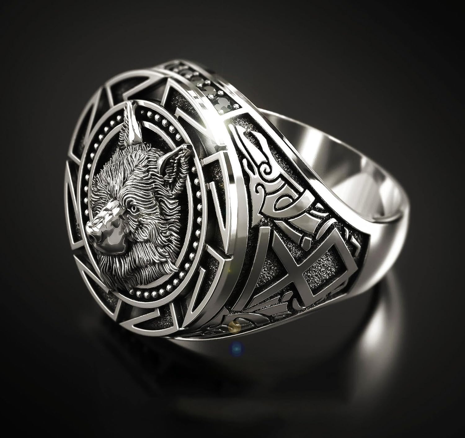 3D Animal Ring Forest Wolf Ring for men Viking Wolf Head rings Stainless Steel Hip Hop ring Jewelry Punk Ring Club Heavy Metal (10, Silvery) - Image 3