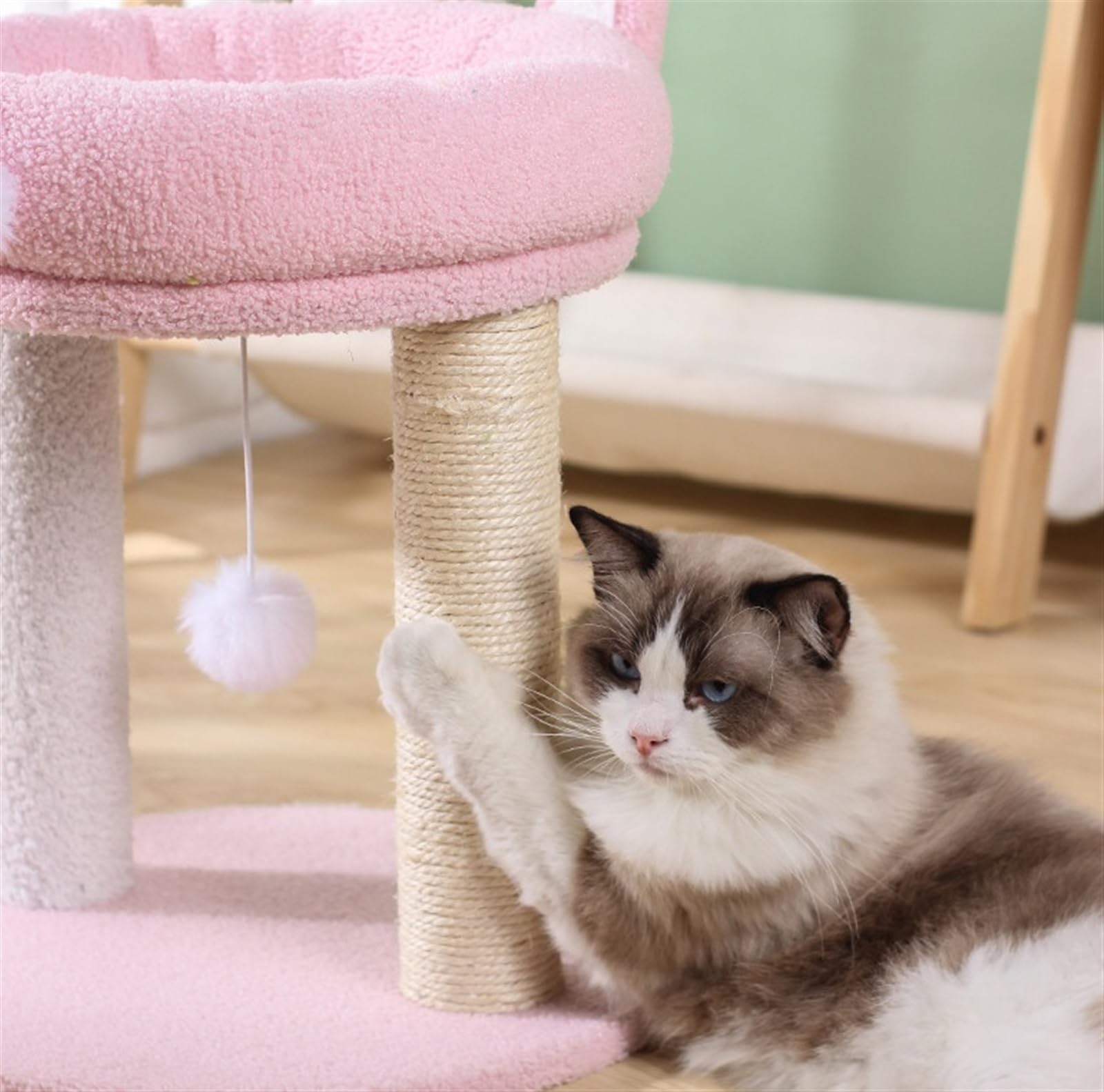 Tiragraffi Gatto Gatti Albero Tiragraffi per Gatti Graziose Orecchie Di Coniglio Tiragraffi Per Gatti Torre In Sisal Tiragraffi Mobili Per Gatti Letto Per Gatti Rosa Tiragraffi per Gatto