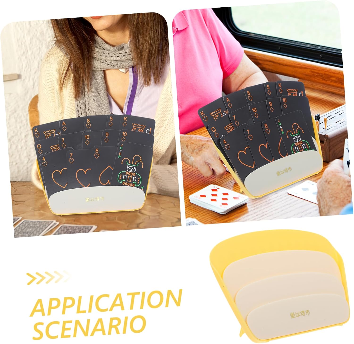 4pcs Plastic Game Card Stand Hands Card Holder for Playing Compact Display Rack for Games for Seniors Family