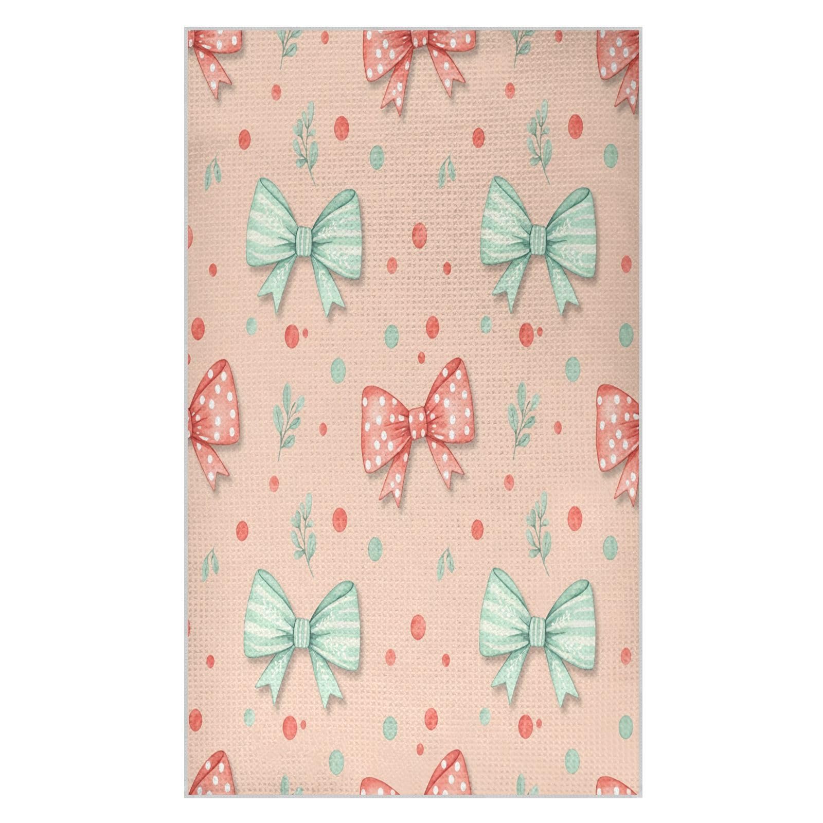 BURSTDDY Bows Kitchen Towels,Absorbent Dish Towels 2 Pack