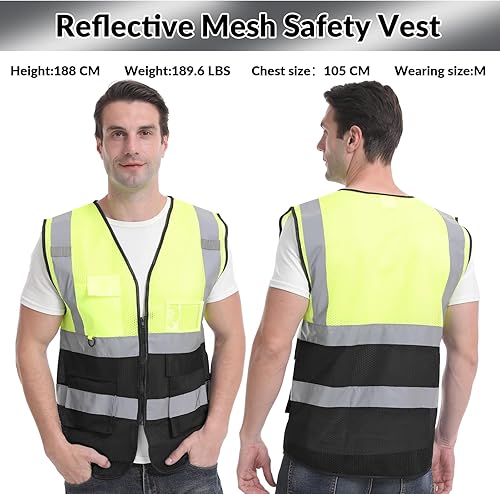Miniatura 6 de BeautyWill Custom Safety Vest Custom Logo Class 2 Personalized High Visibility Outdoor Protective Workwear with 5 Pockets