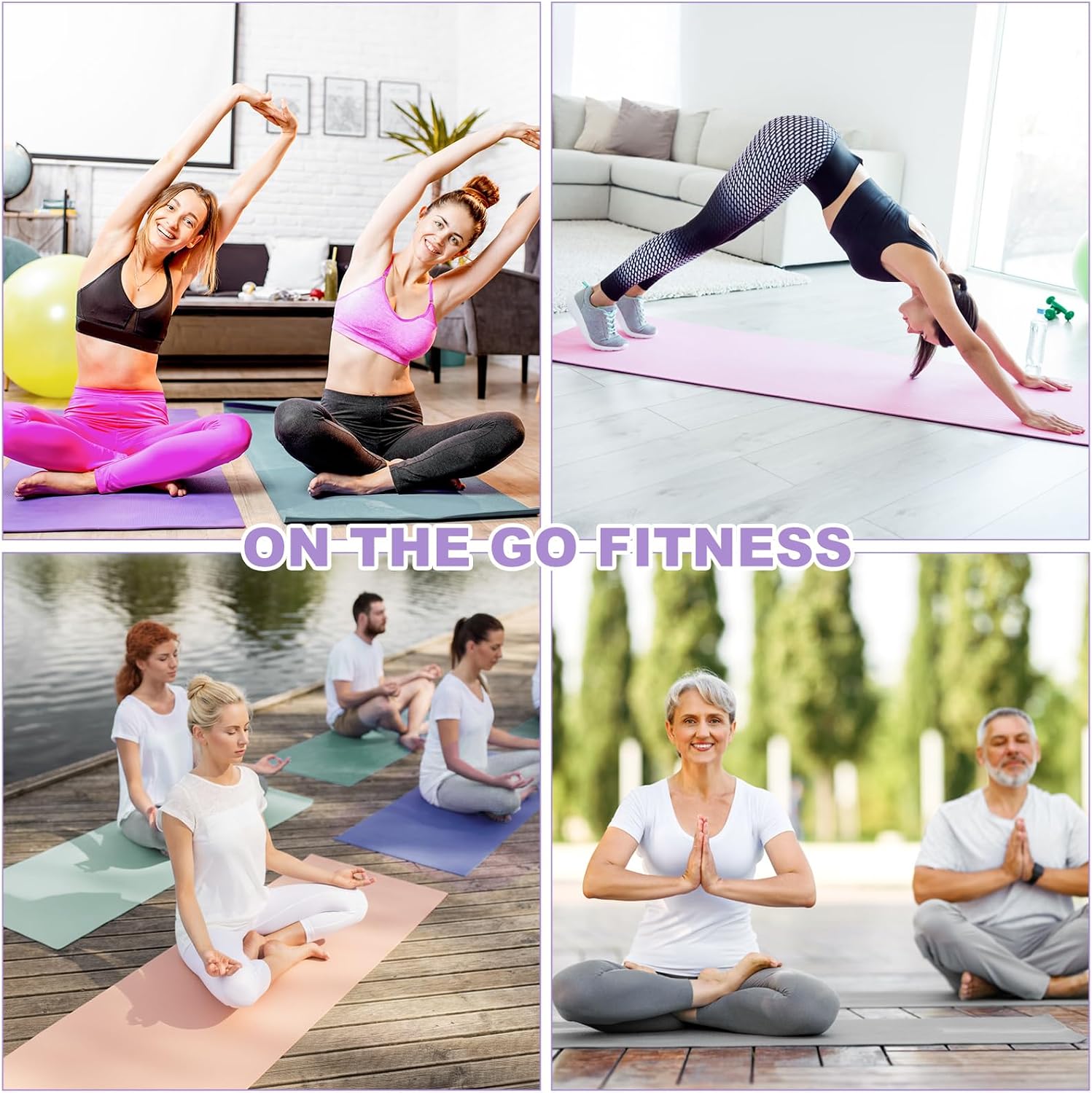 3 mm Thick Yoga Mat Bulk, Non Slip Exercise Workout Fitness Pad for Women Men, Gym Home Yoga Pilates, Easy to Clean, Sturdy PVC