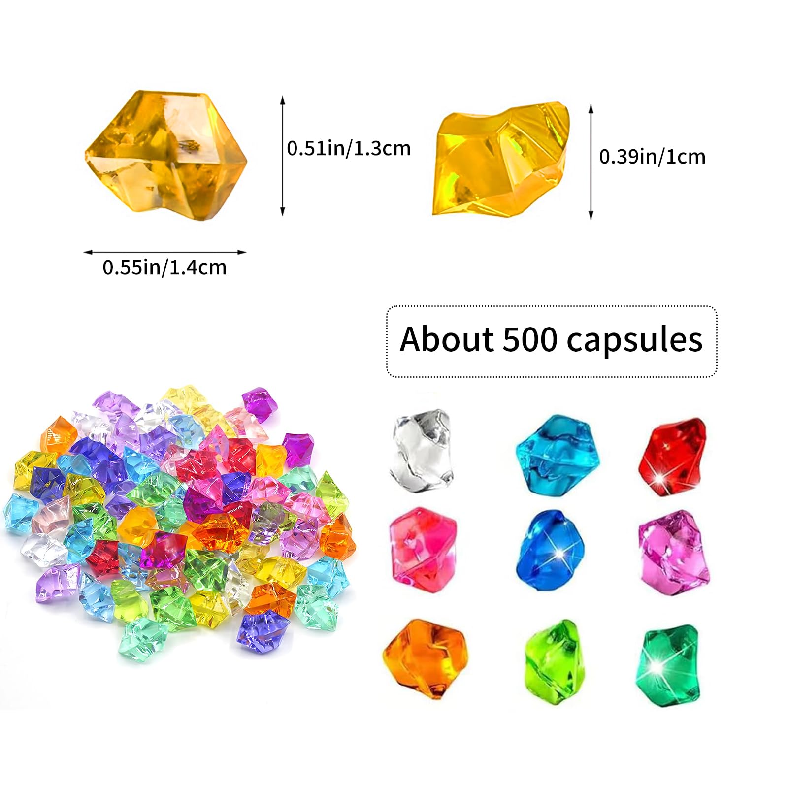 110 Piezas Diamantes De Cristal Acrílico 20mm – Piedras Decorativas Para Jarrones, Manualidades Y Búsqueda Del Tesoro Pirata