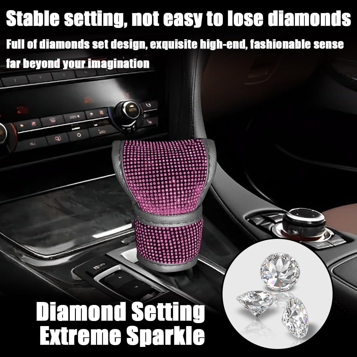 Copertura Per Pomello Del Cambio Con Cristalli - Bianco, Decorazione Interni Auto Universale - Foto 8